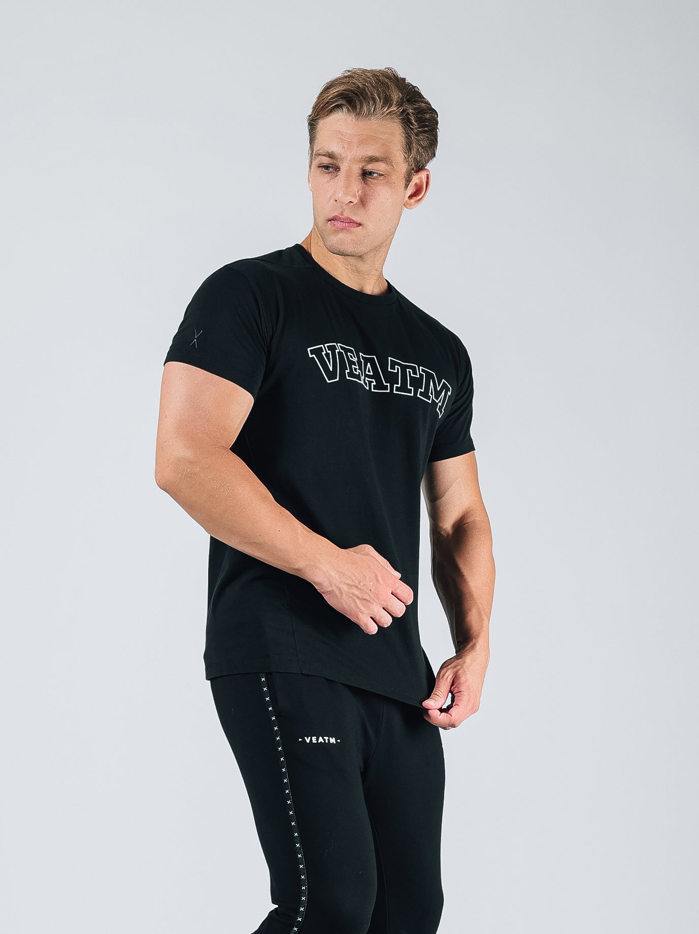 SHORT SLEEVE SLIM T-SHIRT【BLACK】