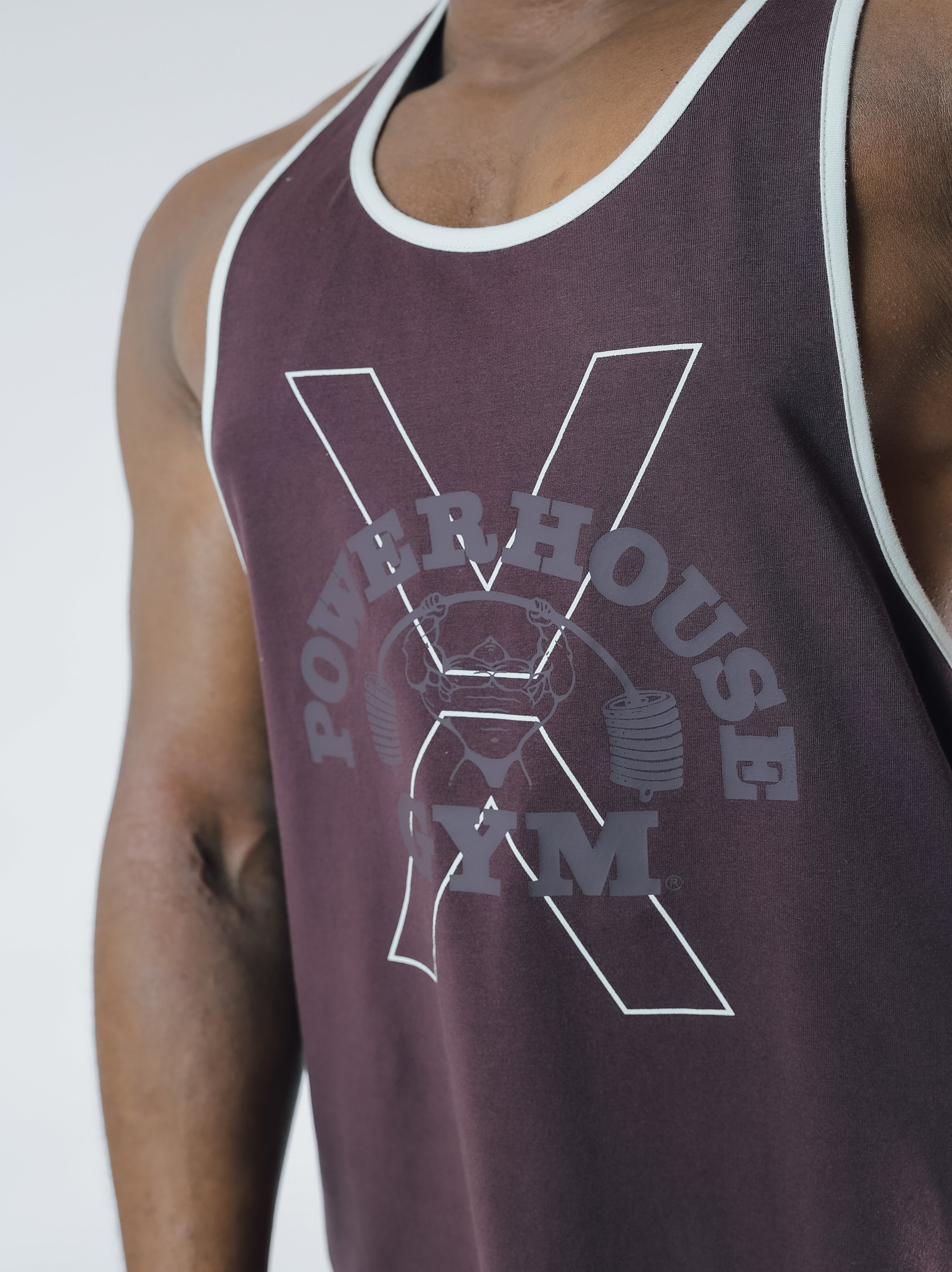 POWER HOUSE LOGO YBACK TANK TOP【BURGUNDY】