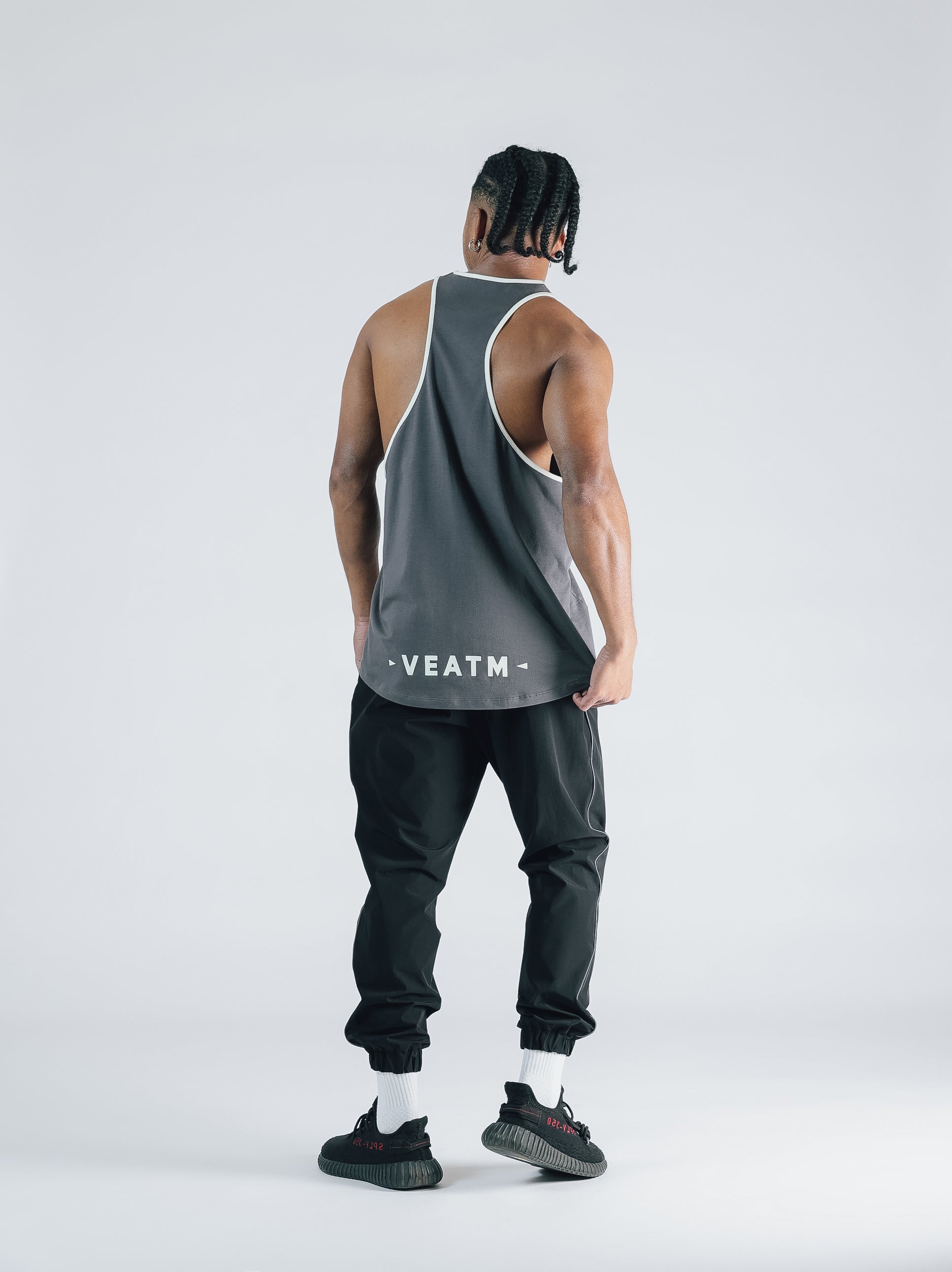POWER HOUSE LOGO YBACK TANK TOP【CHARCOAL】