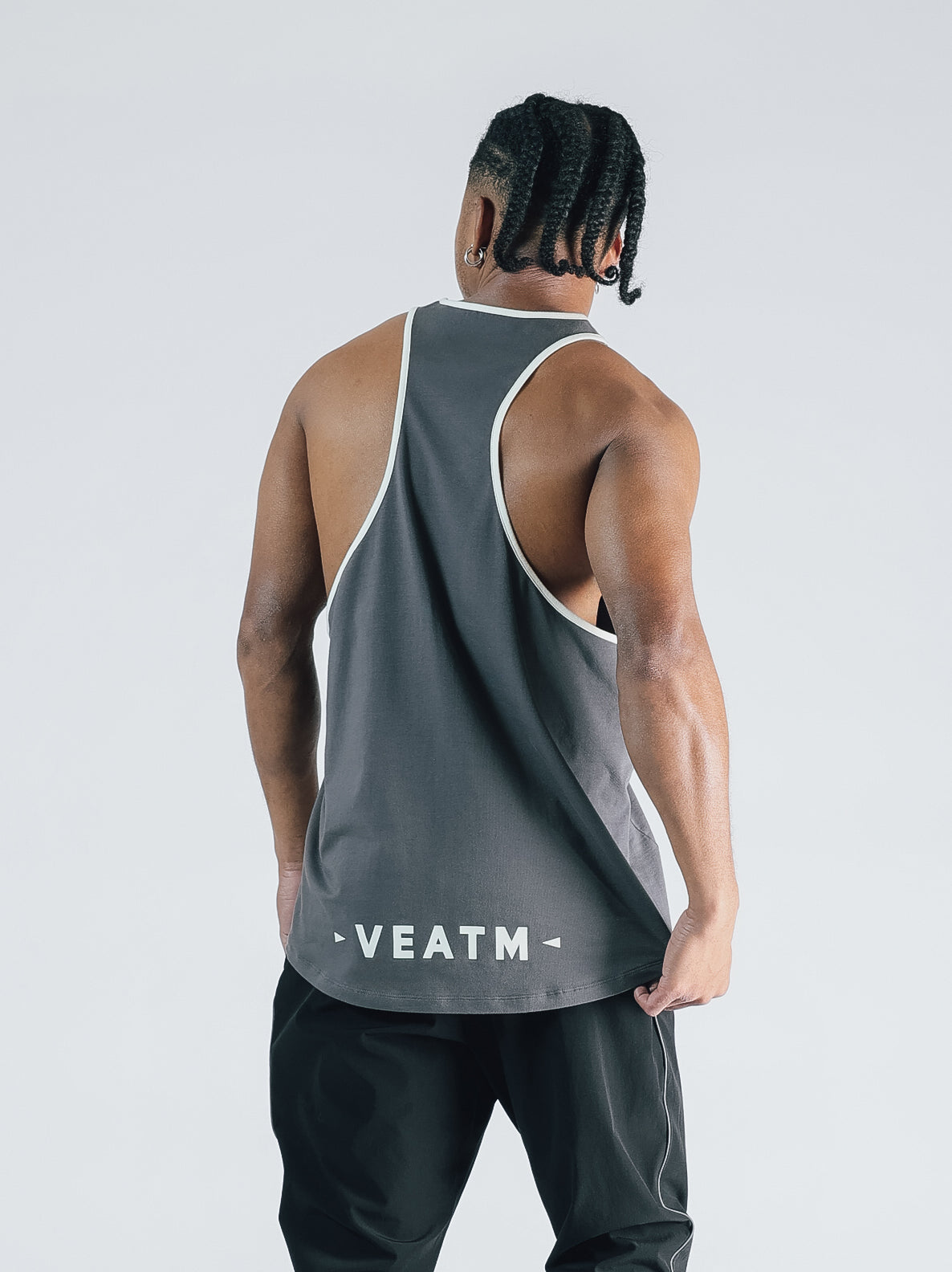 POWER HOUSE LOGO YBACK TANK TOP【CHARCOAL】