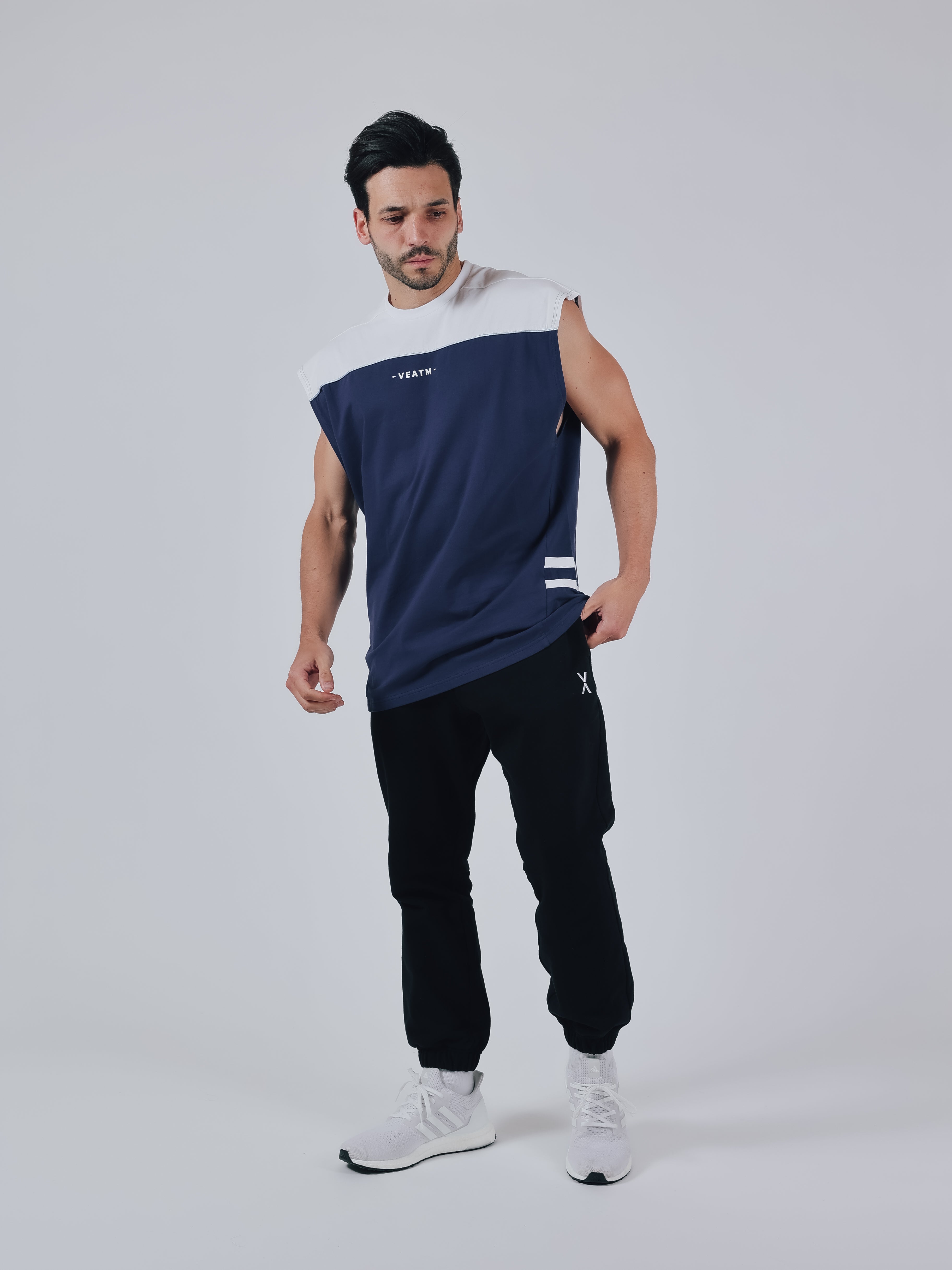 NO SLEEVE TOPS【NAVY×OFFWHITE】