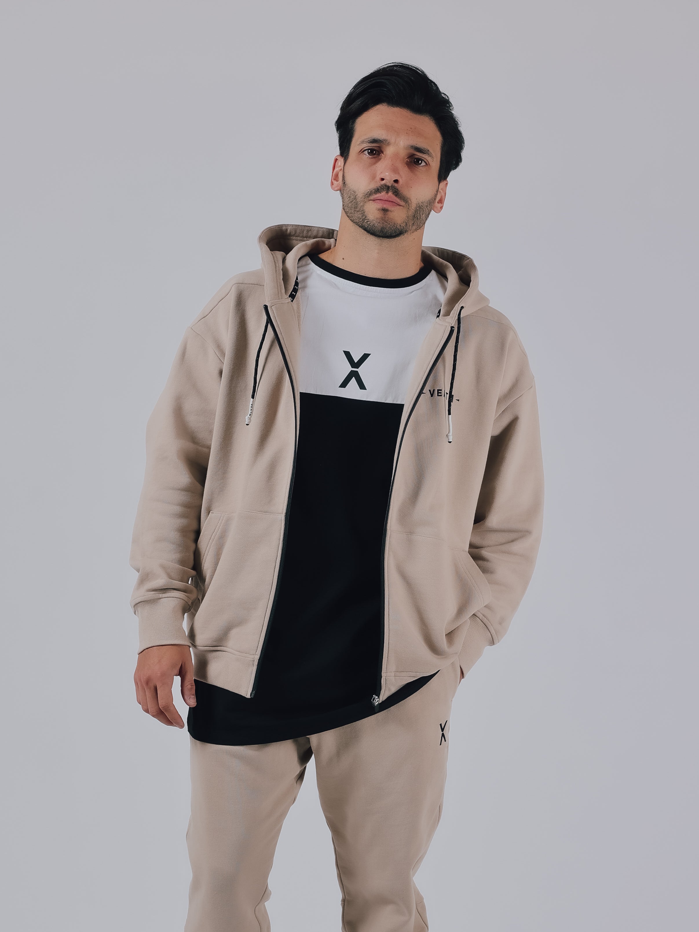SWEAT FULL ZIP HOODIE【BEIGE】