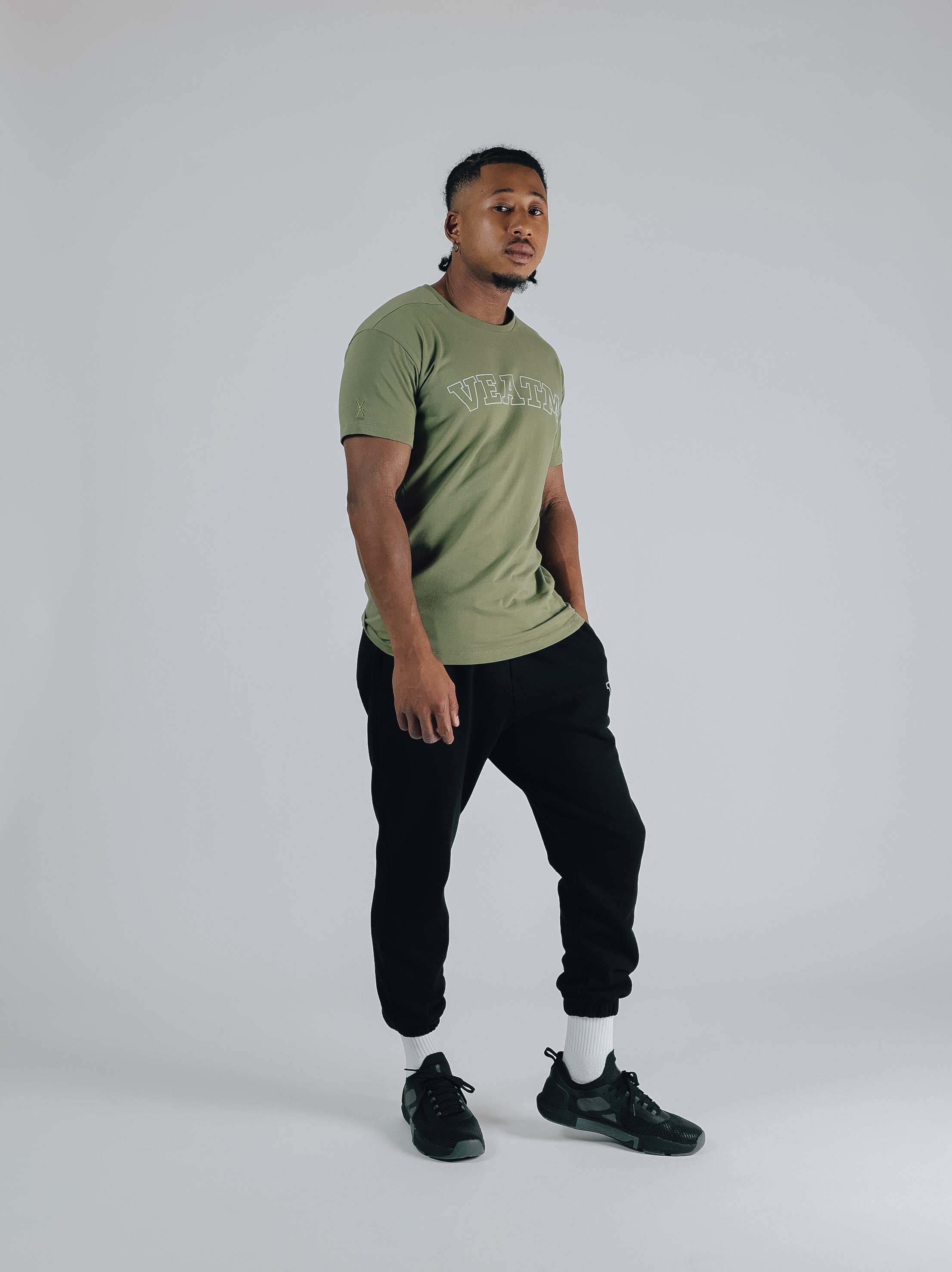 SHORT SLEEVE SLIM T-SHIRT【KHAKI】