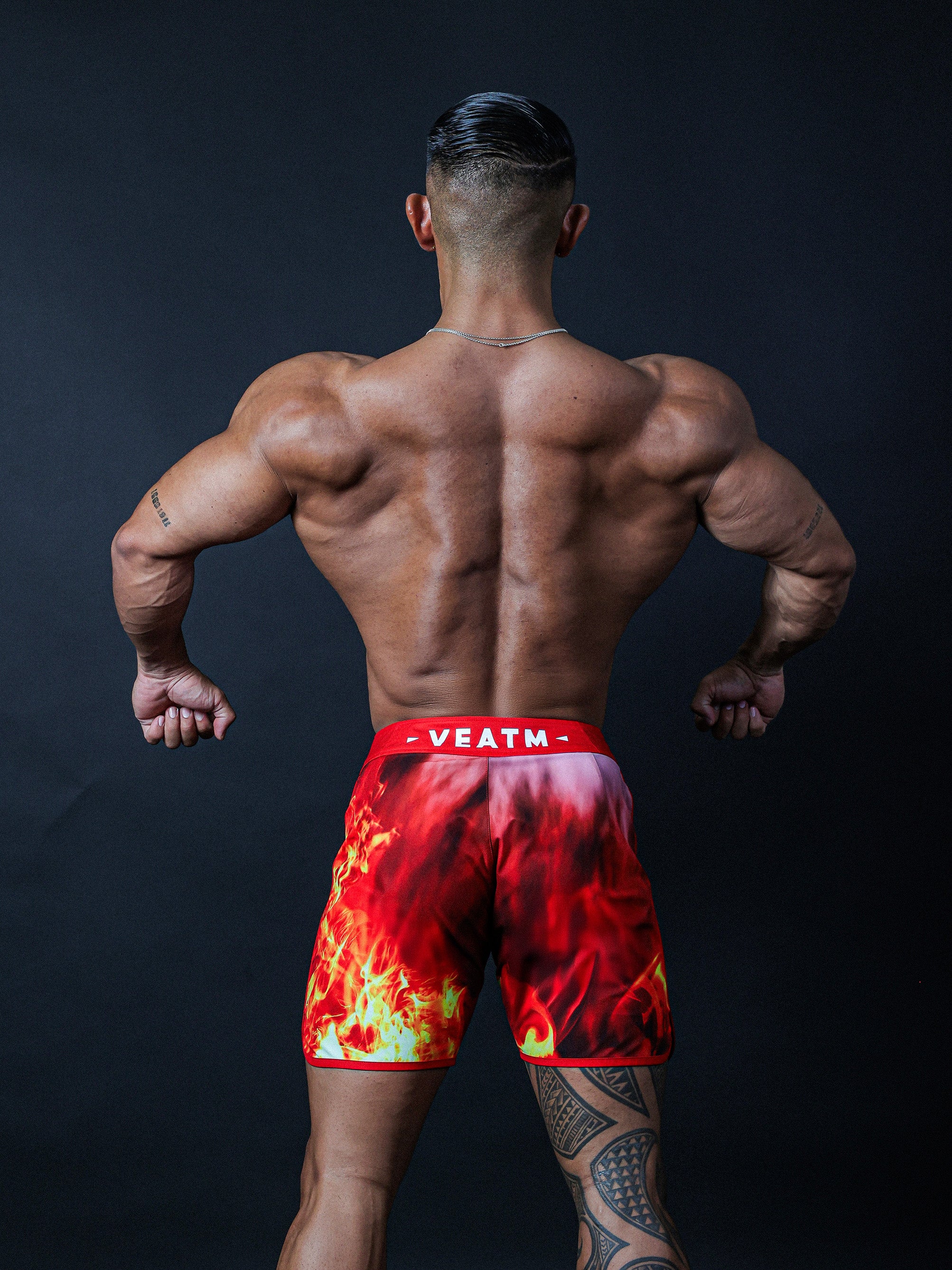 FLAME GRAPHIC SURF SHORTS