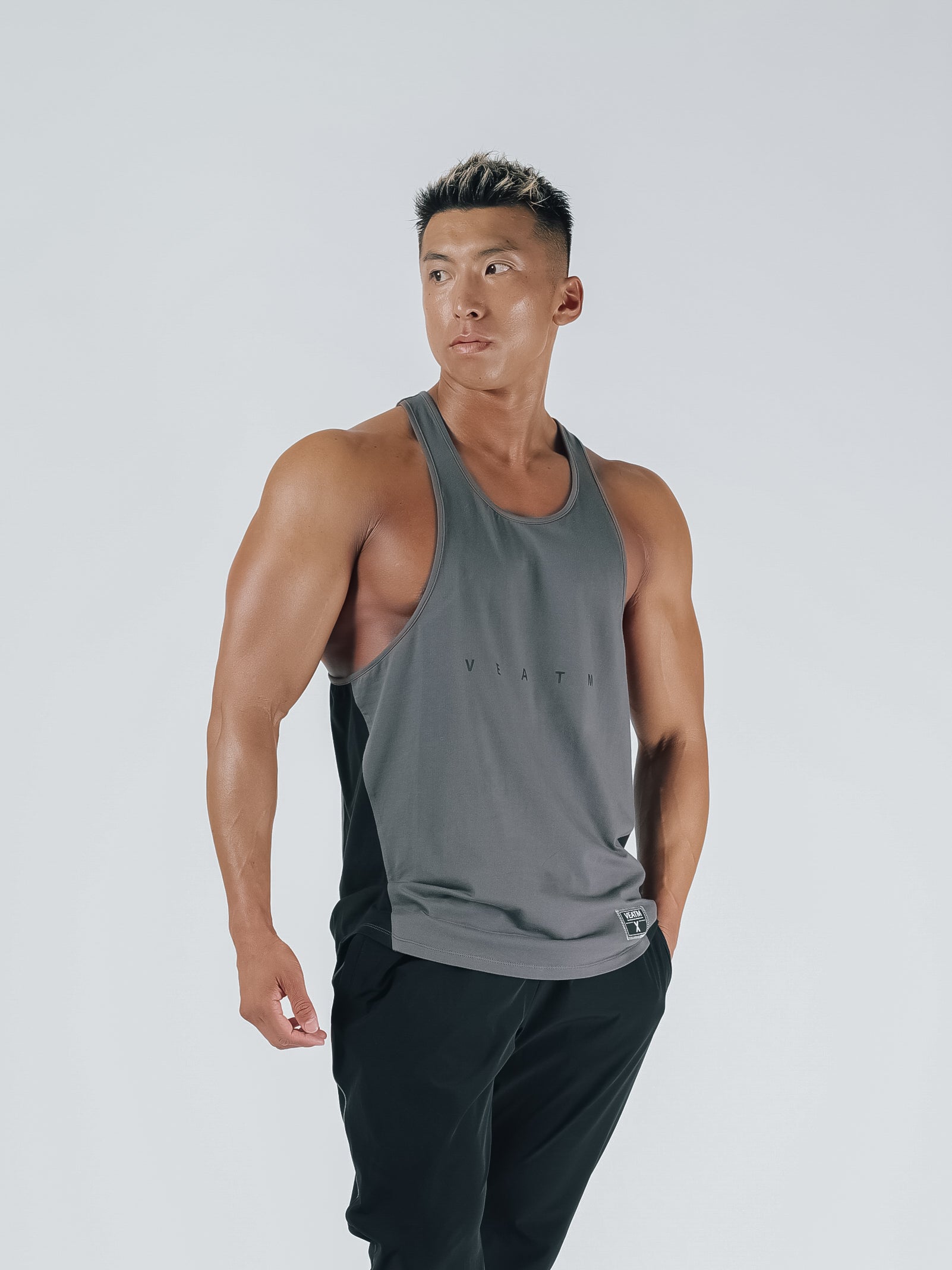 YBACK TANK TOP【CHARCOAL】