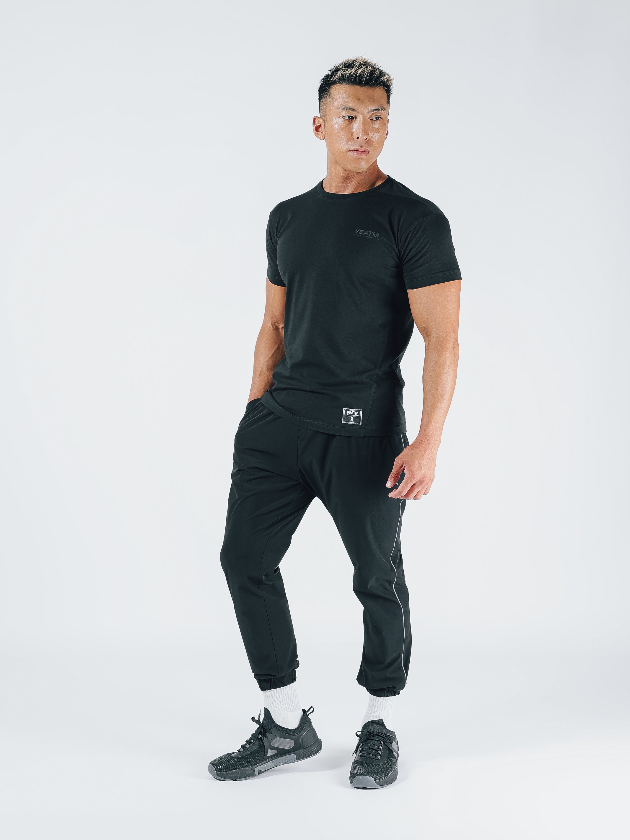 SHORT SLEEVE SLIM T-SHIRT【BLACK】