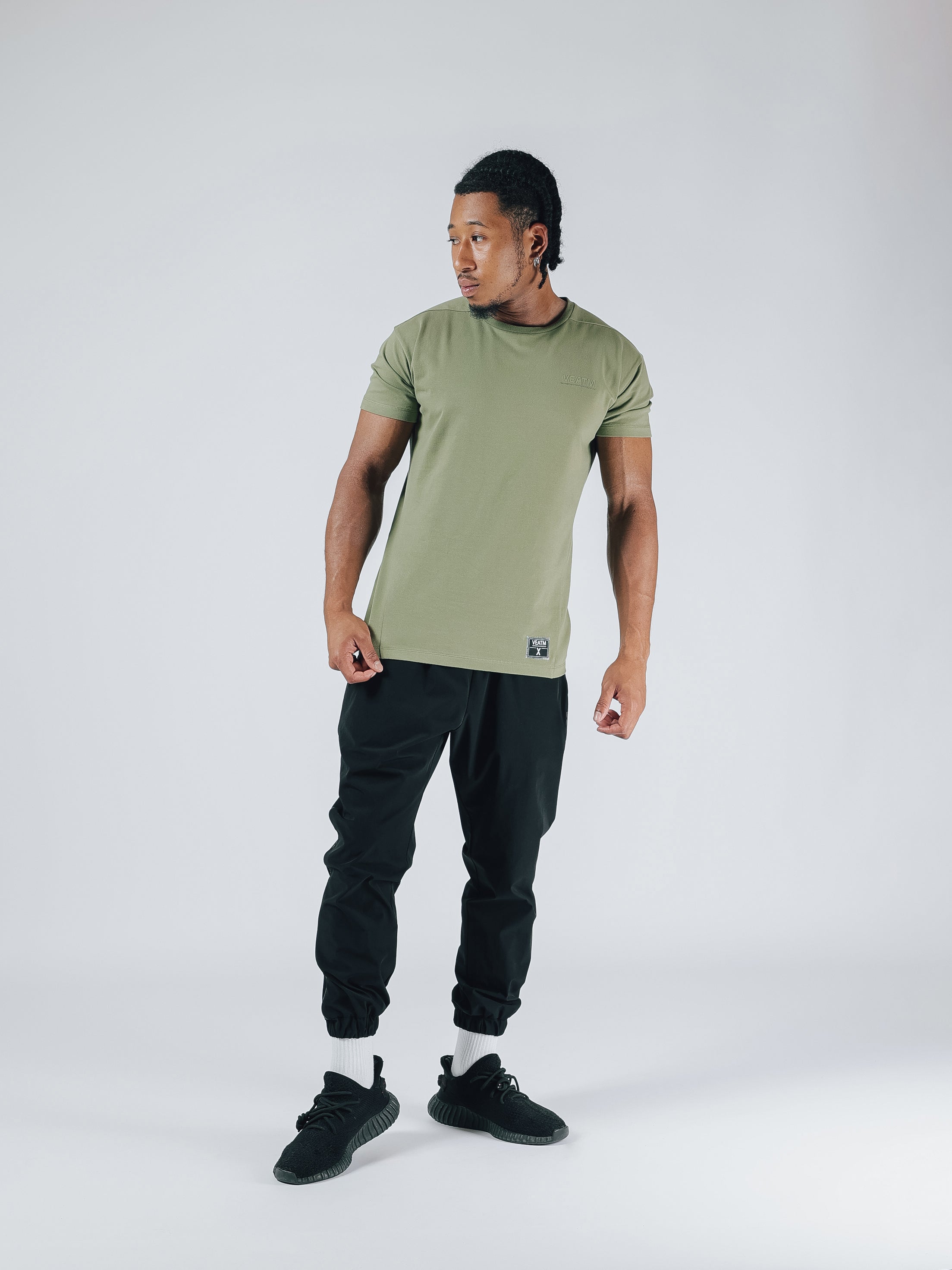 SHORT SLEEVE SLIM T-SHIRT【KHAKI】