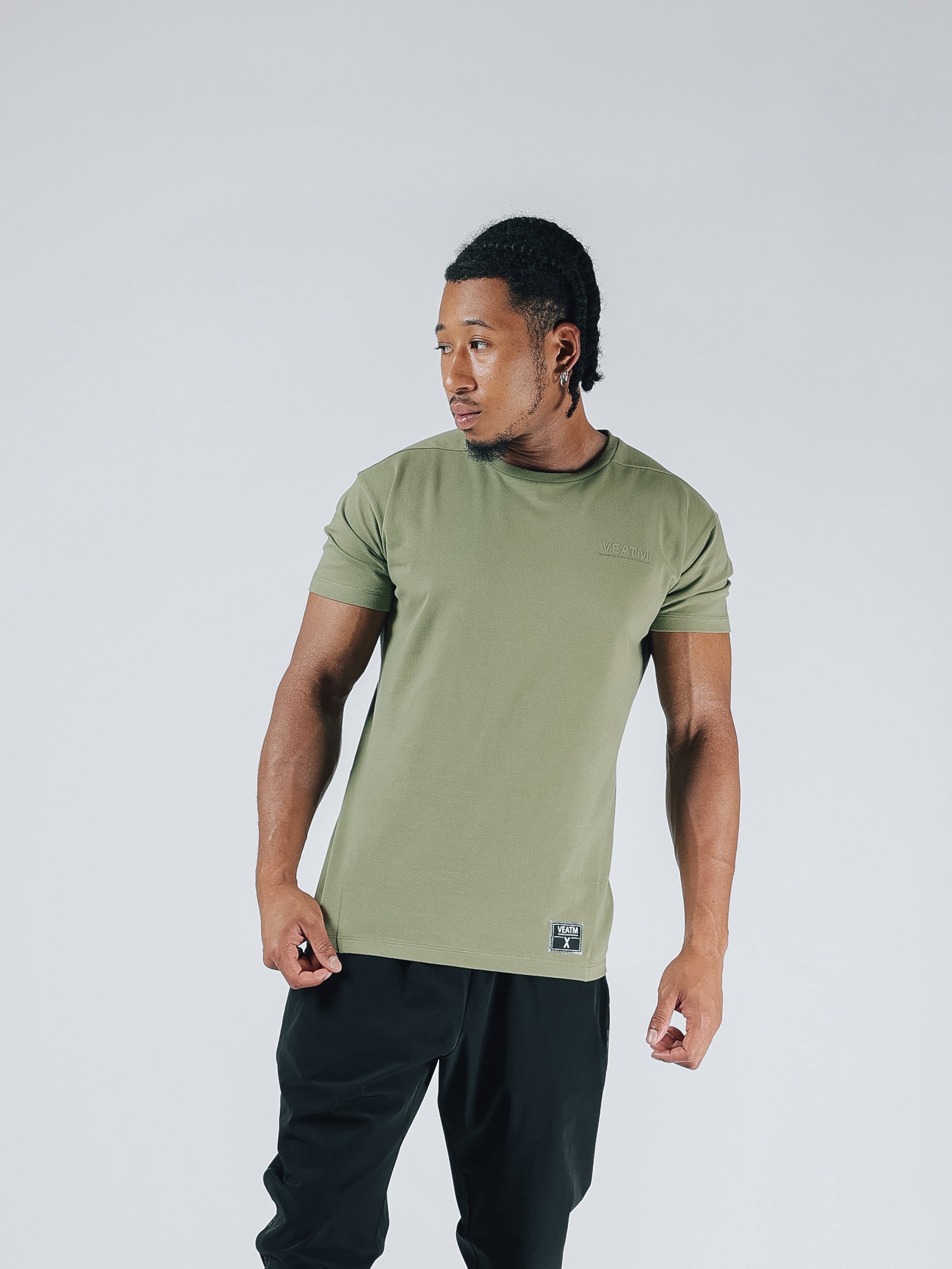SHORT SLEEVE SLIM T-SHIRT【KHAKI】