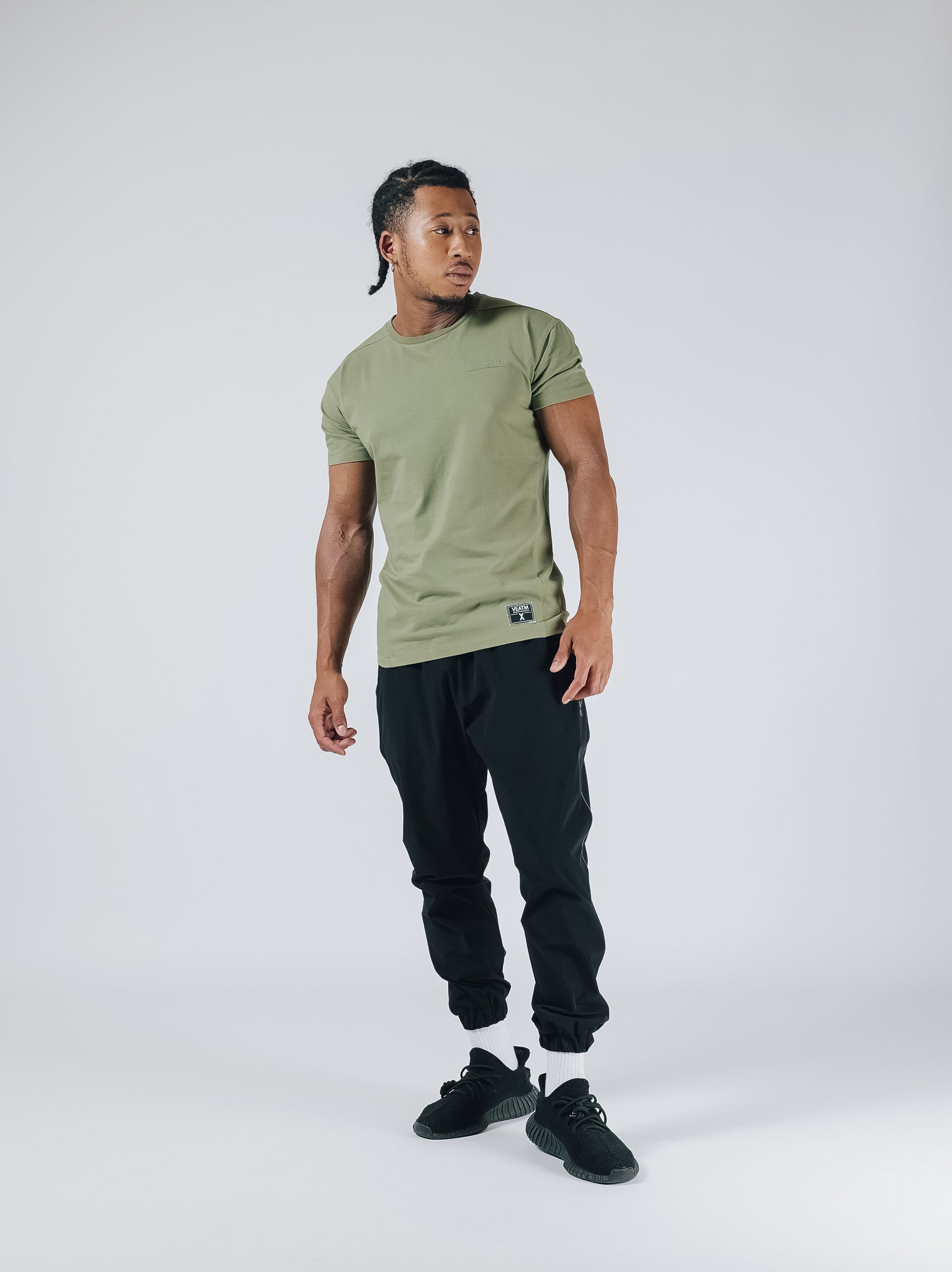 SHORT SLEEVE SLIM T-SHIRT【KHAKI】