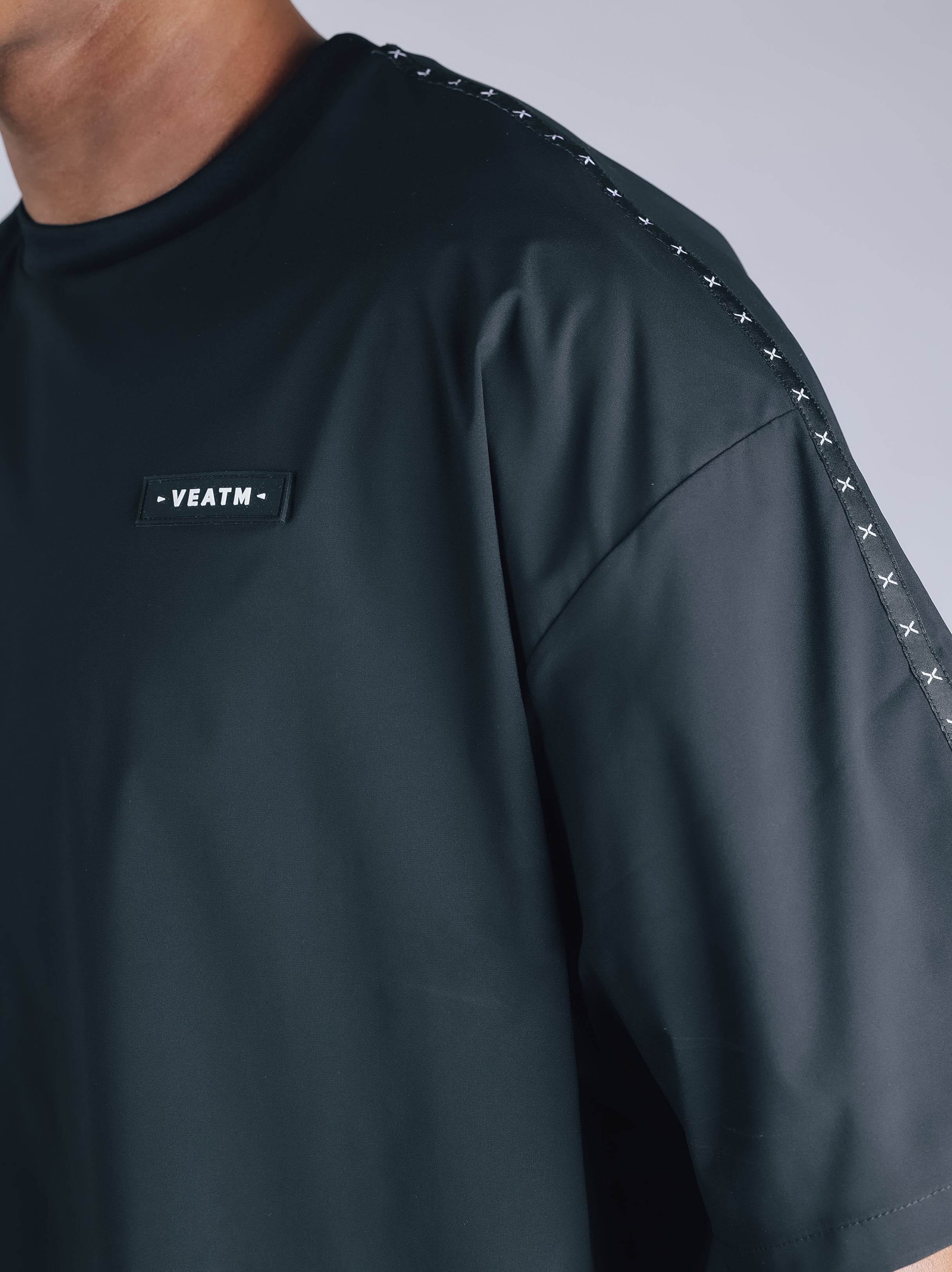 SHORT SLEEVE WOVEN BIG T-SHIRT【BLACK】