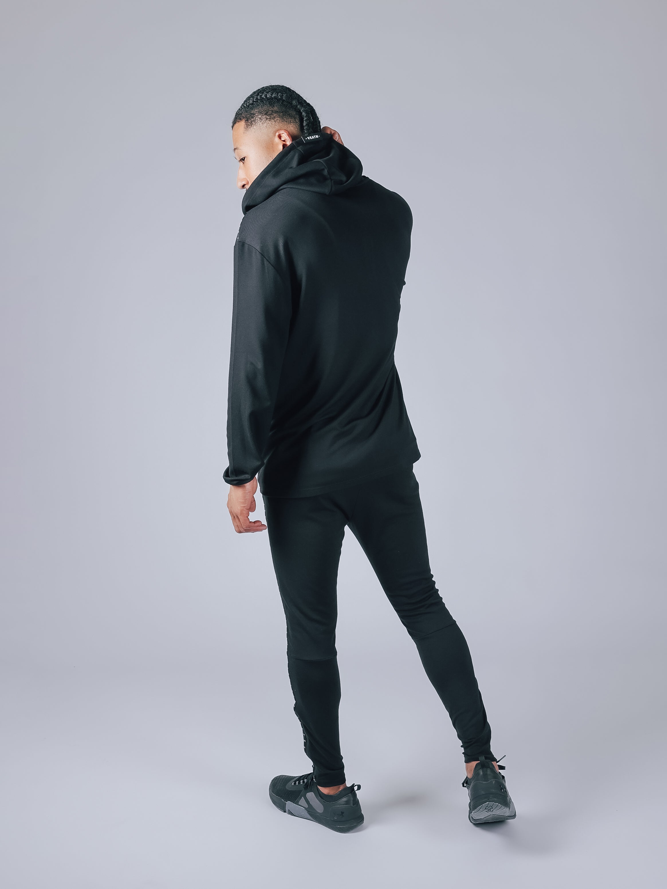 WARM UP STRETCH FULL ZIP HOODIE【BLACK】