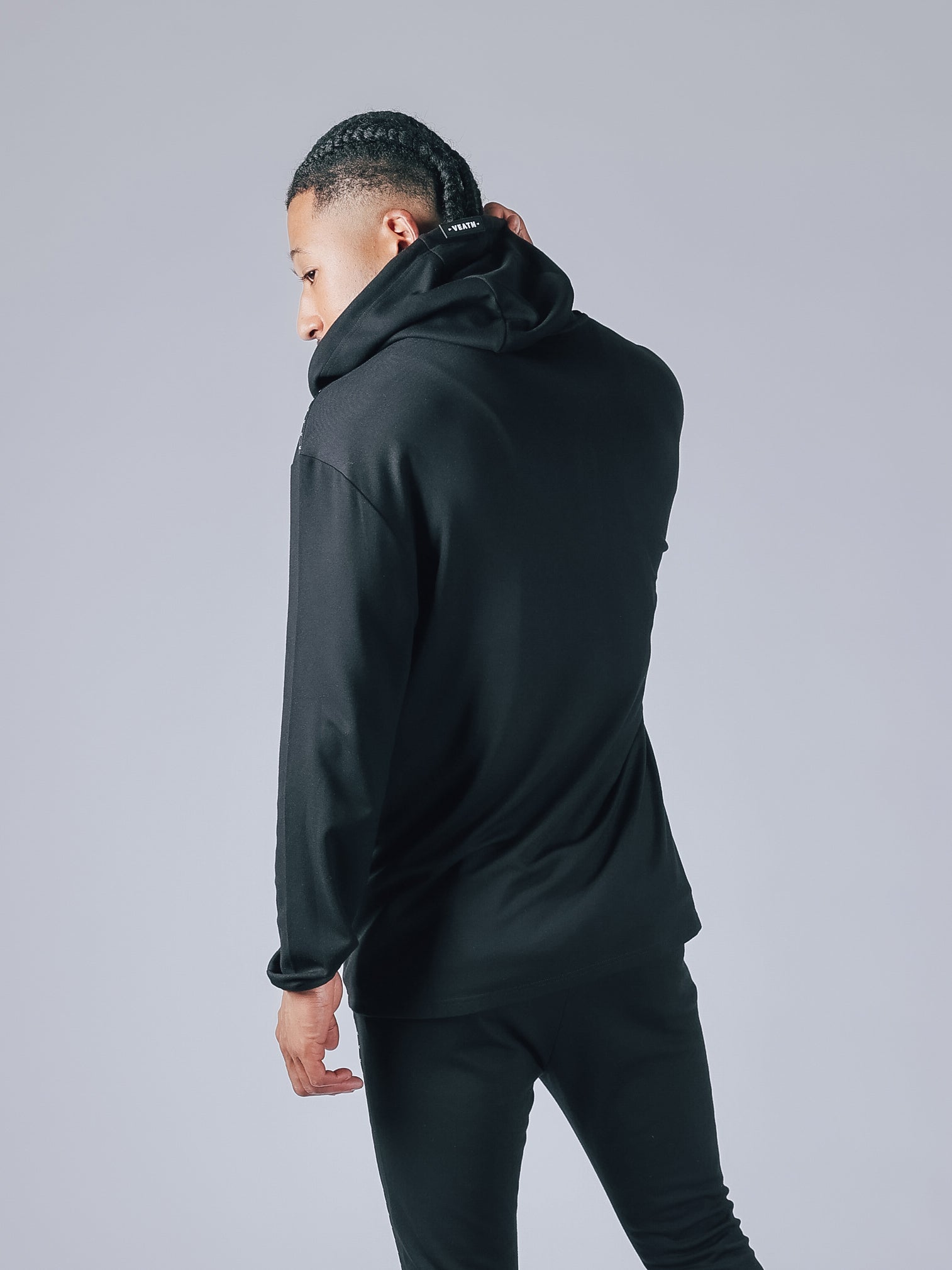 WARM UP STRETCH FULL ZIP HOODIE【BLACK】