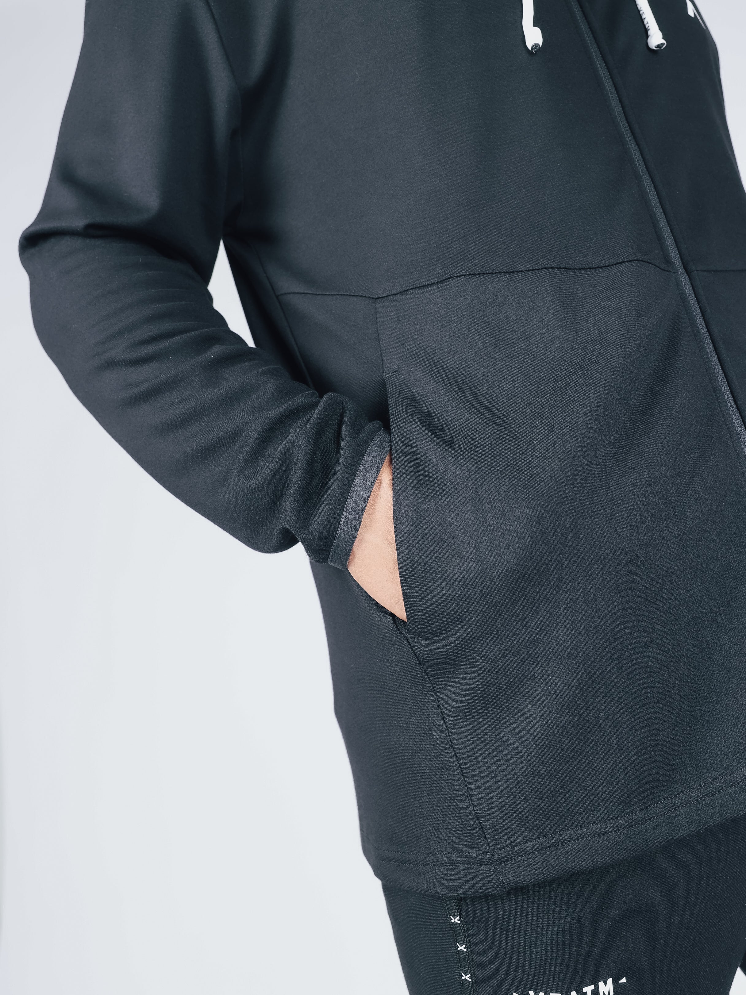 WARM UP STRETCH FULL ZIP HOODIE【BLACK】
