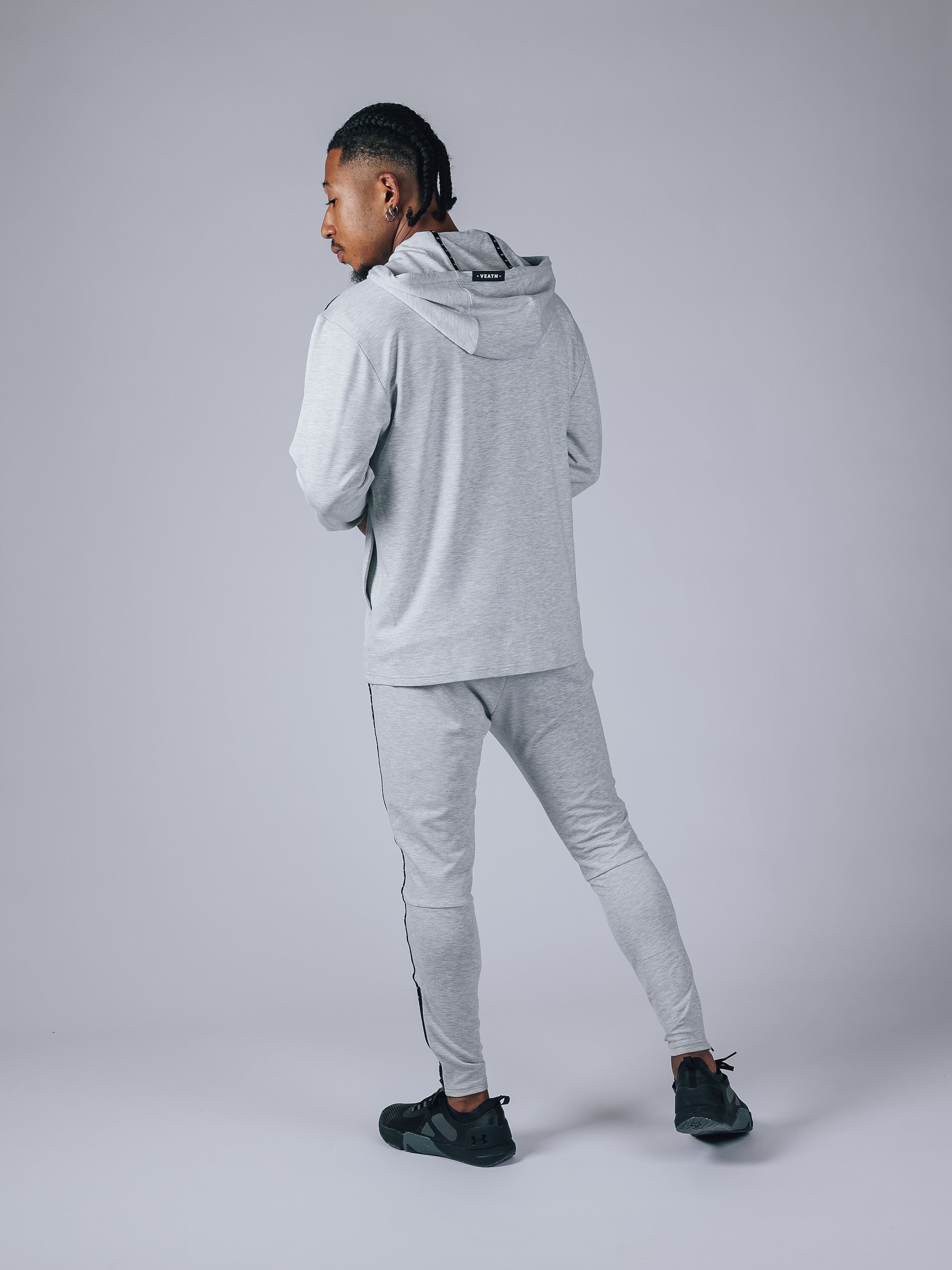 WARM UP STRETCH FULL ZIP HOODIE【LIGHT GRAY】