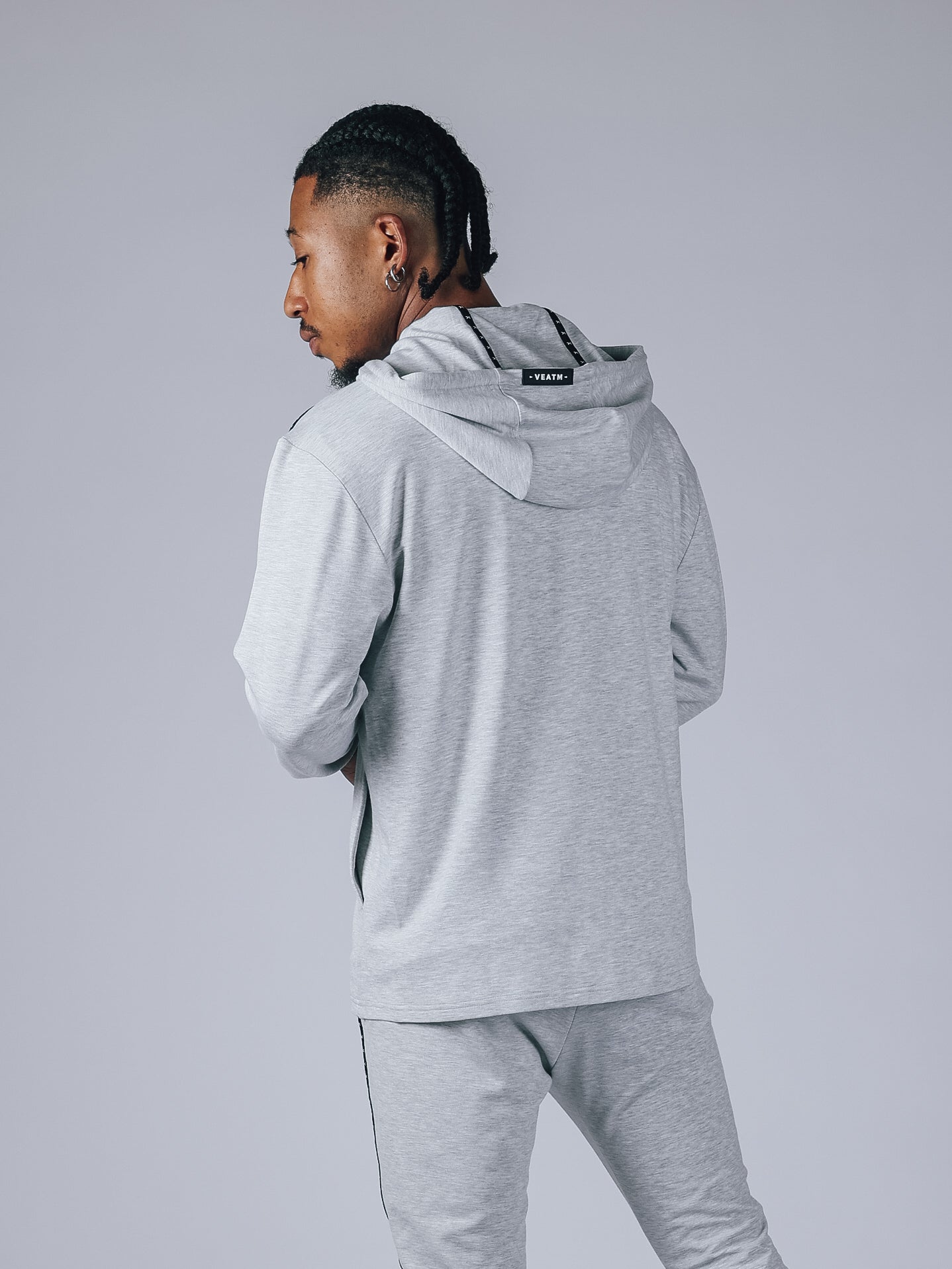 WARM UP STRETCH FULL ZIP HOODIE【LIGHT GRAY】