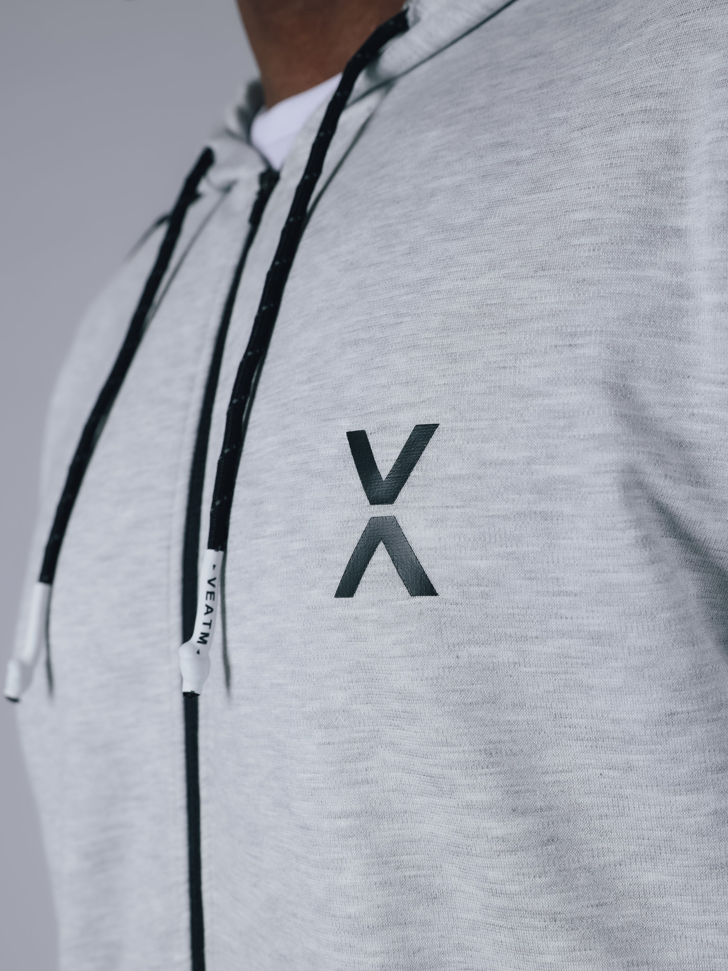 WARM UP STRETCH FULL ZIP HOODIE【LIGHT GRAY】