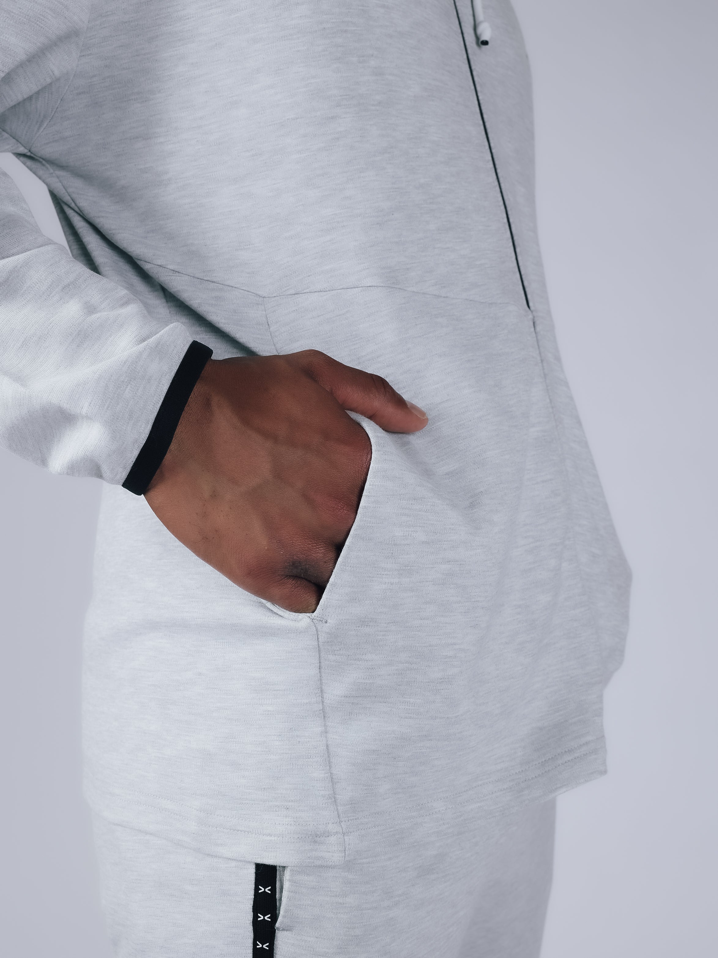WARM UP STRETCH FULL ZIP HOODIE【LIGHT GRAY】