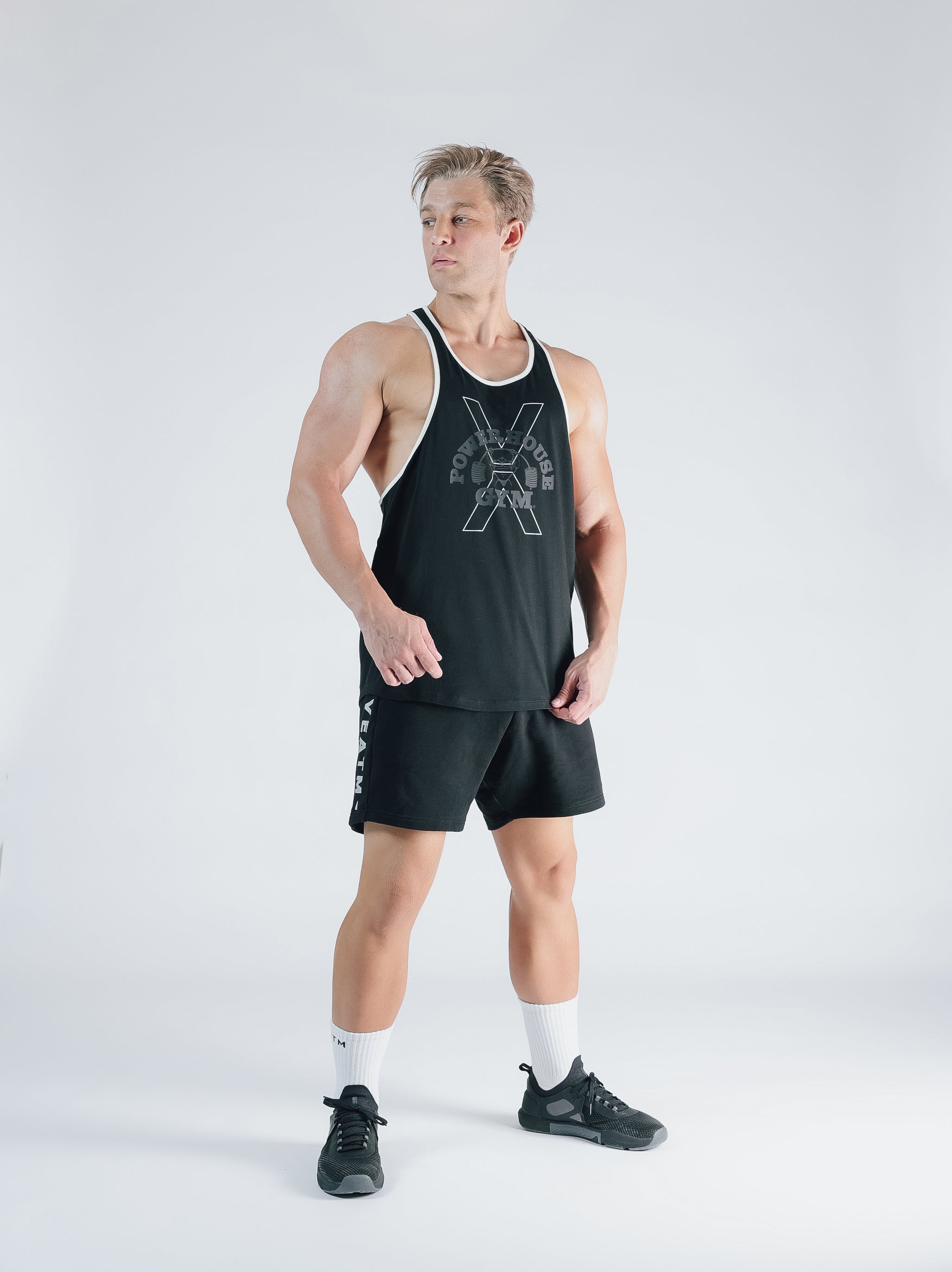 POWER HOUSE LOGO YBACK TANK TOP【BLACK】