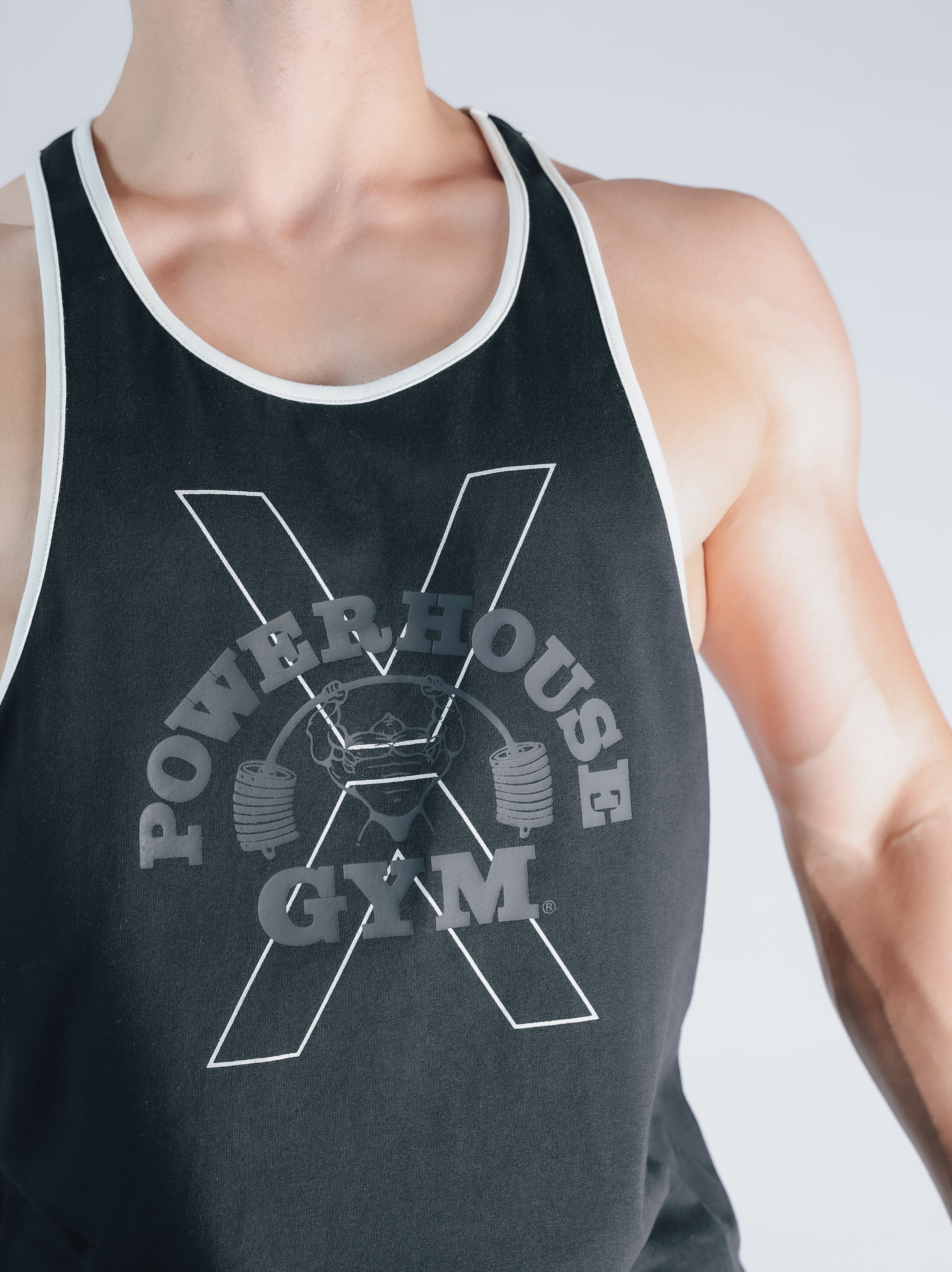 POWER HOUSE LOGO YBACK TANK TOP【BLACK】