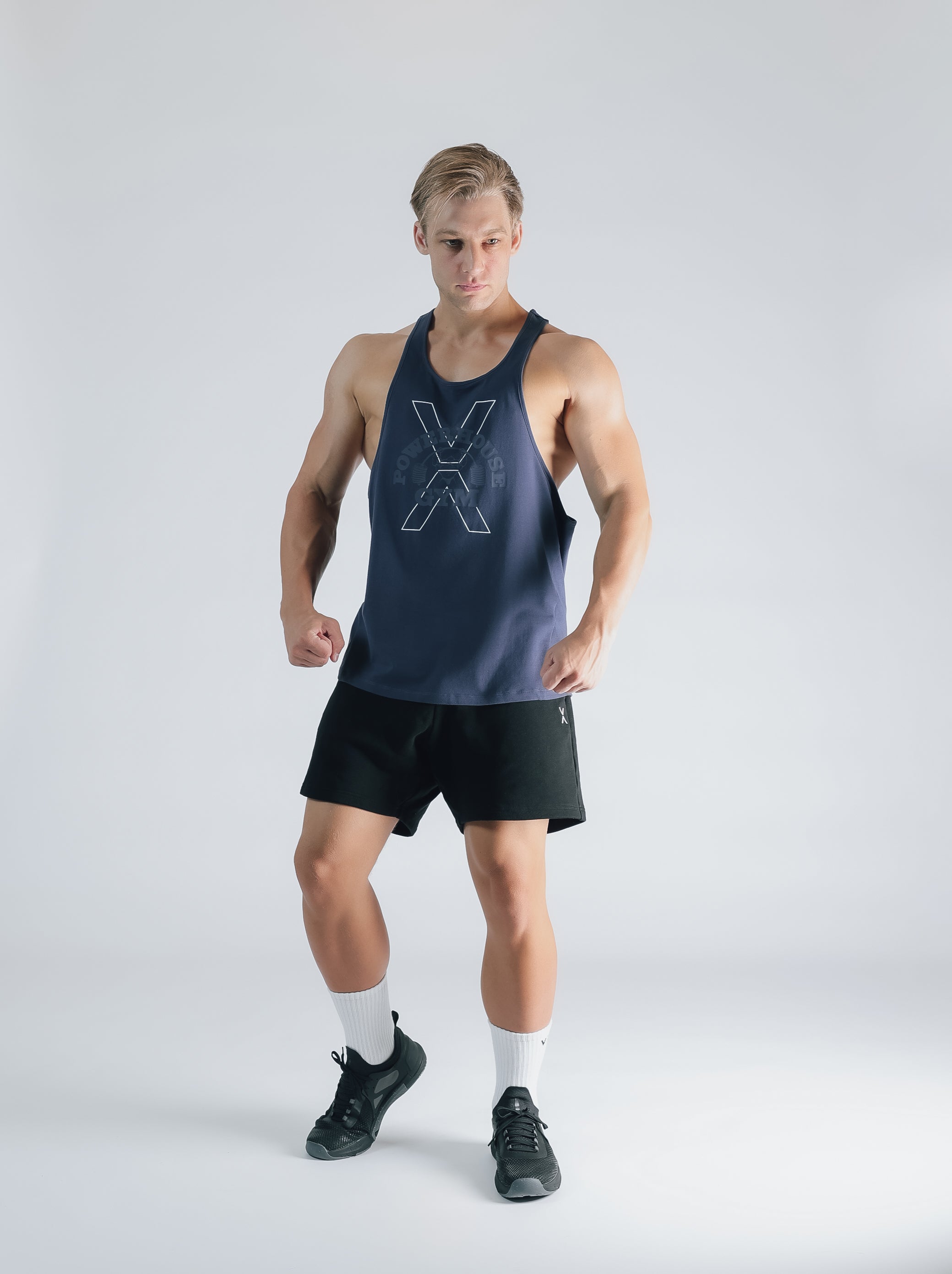 POWER HOUSE LOGO YBACK TANK TOP【BLUE】