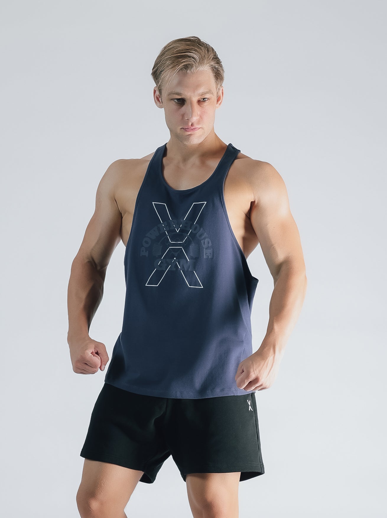 POWER HOUSE LOGO YBACK TANK TOP【BLUE】