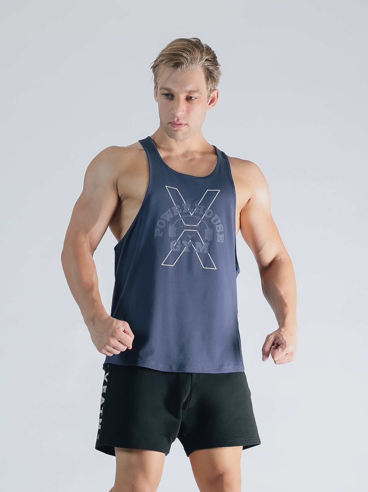 POWER HOUSE LOGO YBACK TANK TOP【BLUE】