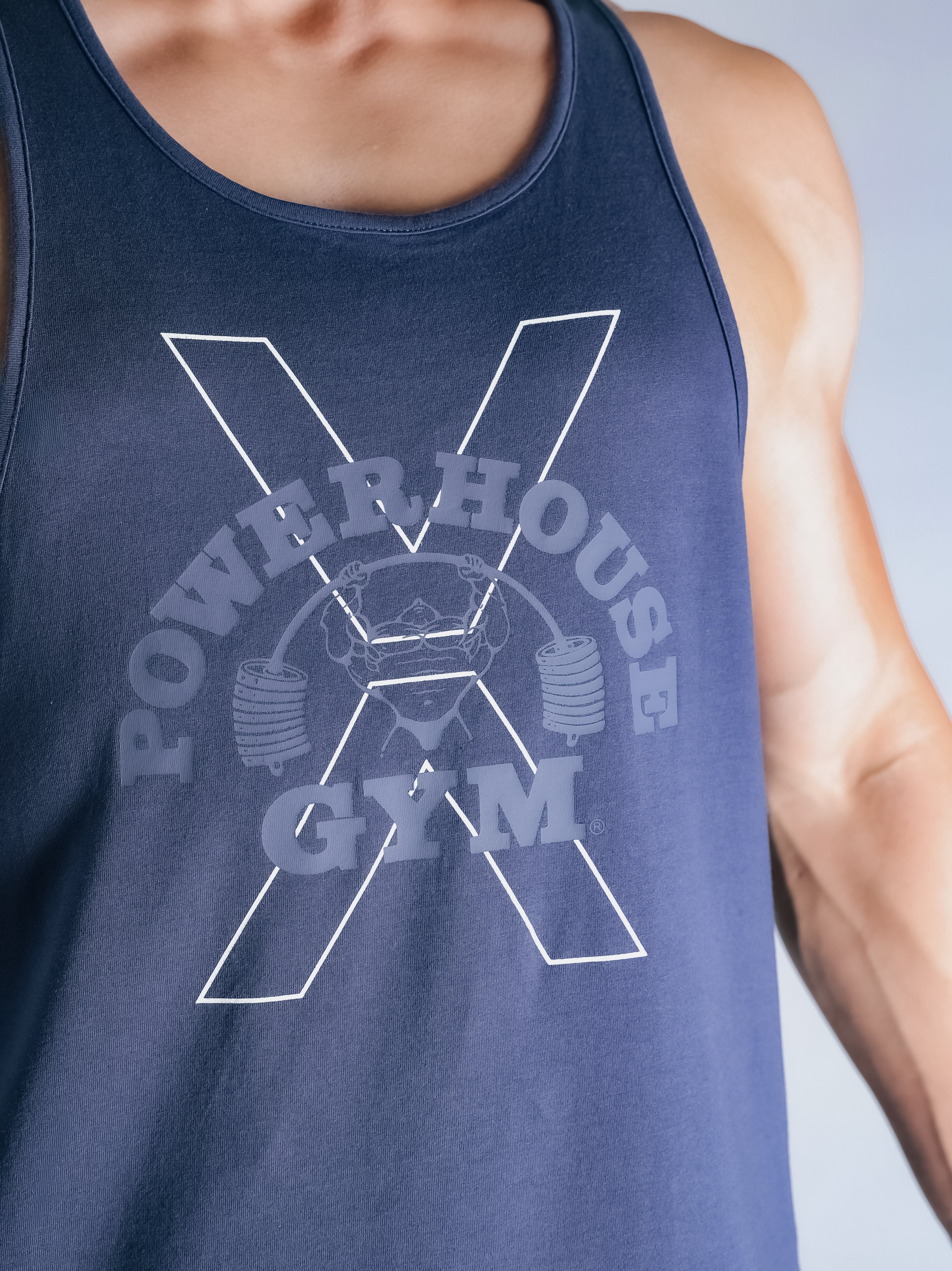 POWER HOUSE LOGO YBACK TANK TOP【BLUE】