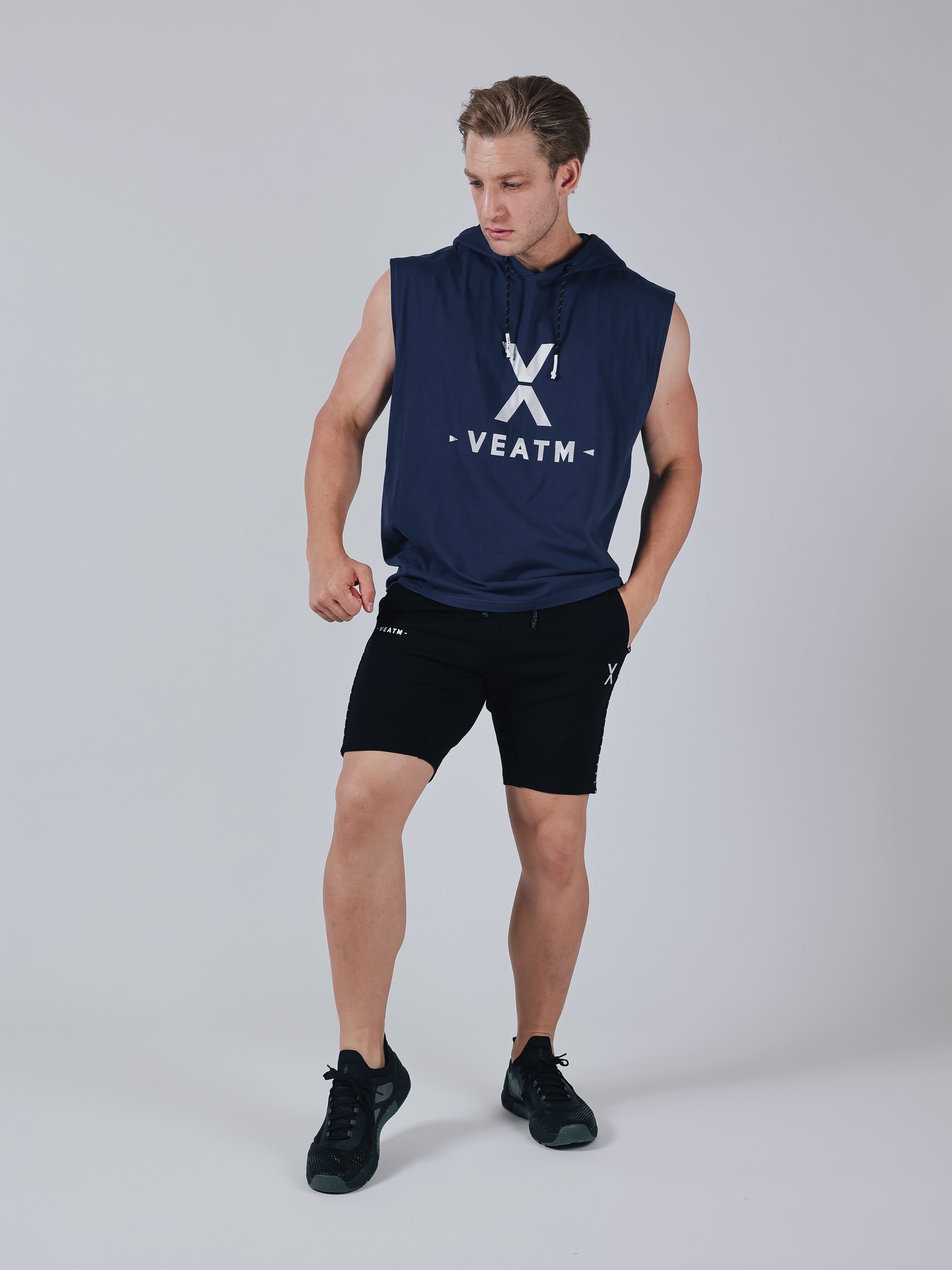 NO SLEEVE HOODIE【NAVY】