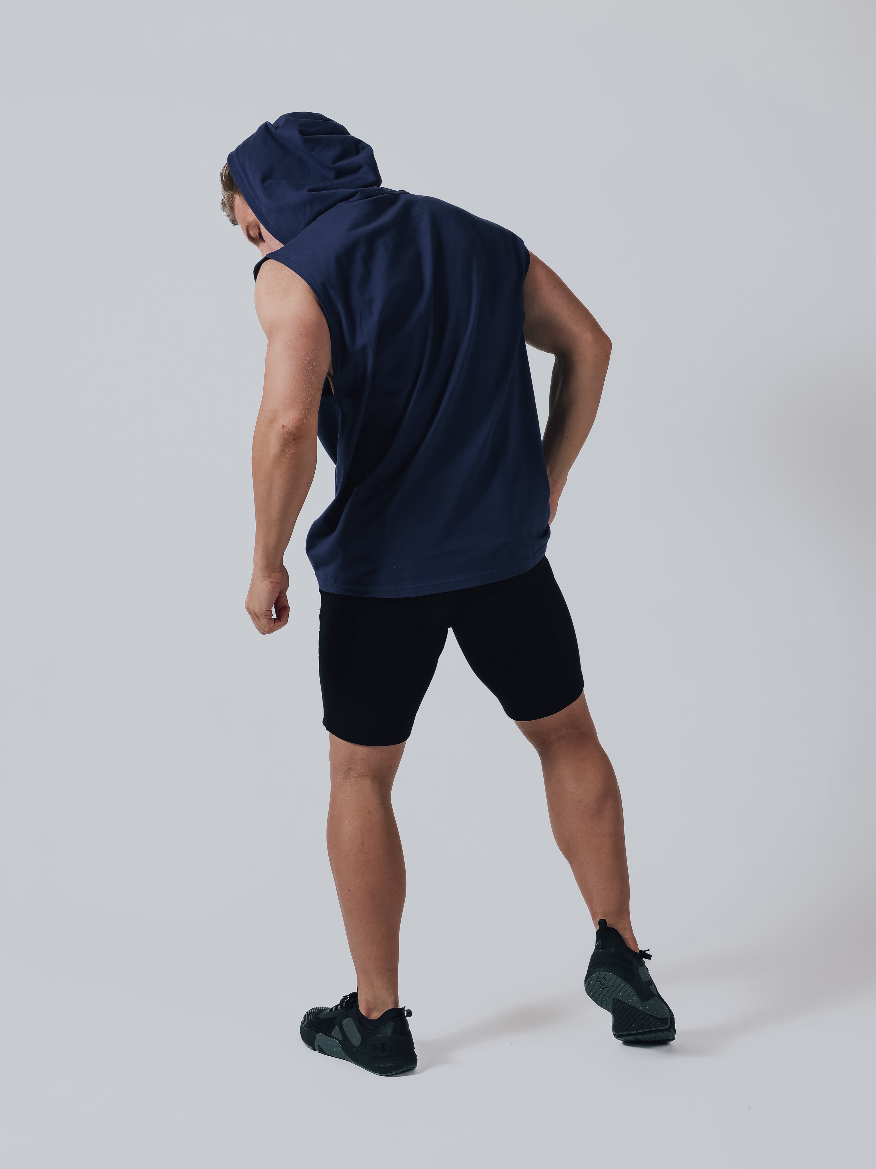 NO SLEEVE HOODIE【NAVY】