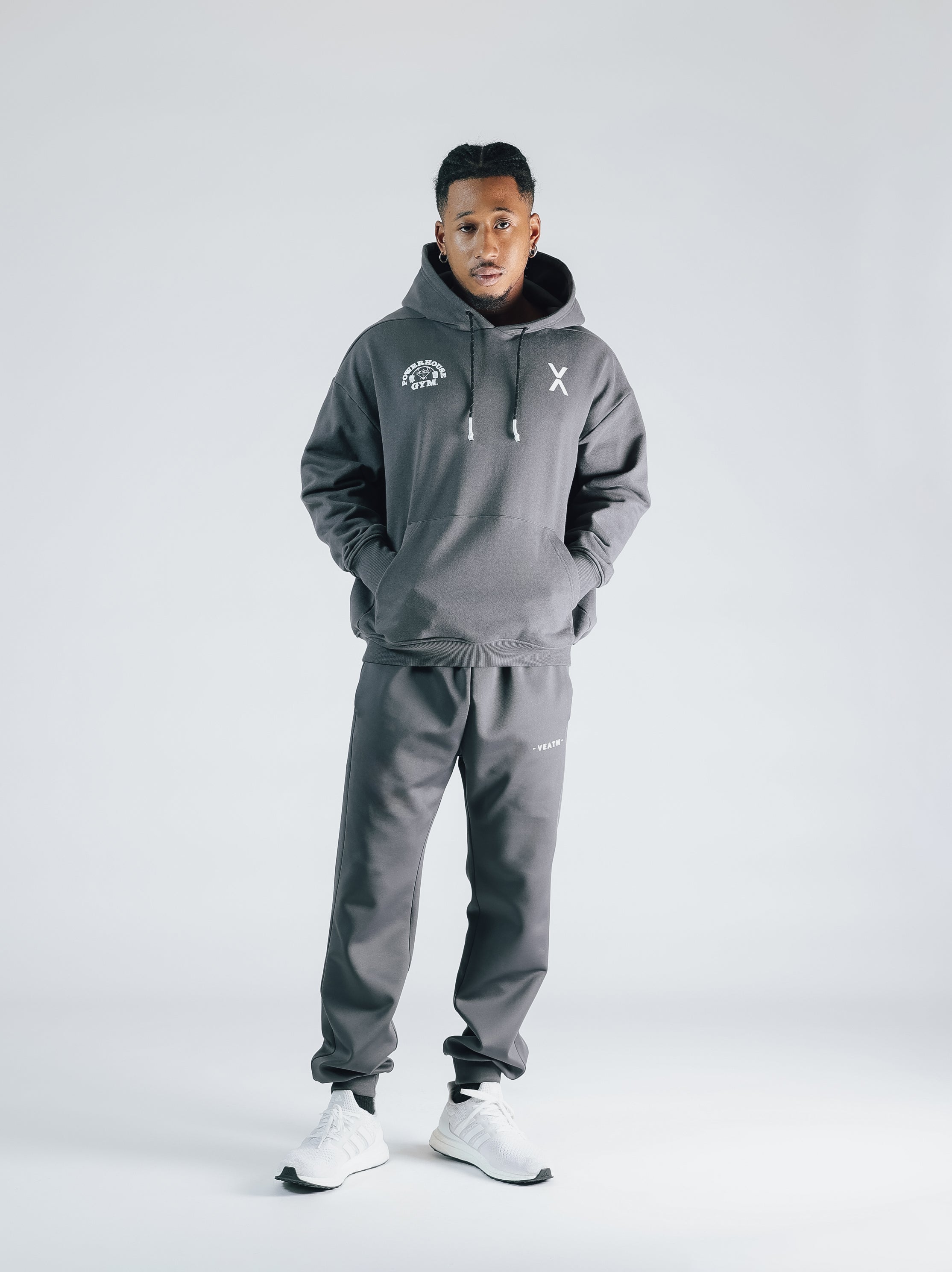 POWER HOUSE LOGO SWEAT HOODIE【CHARCOAL】