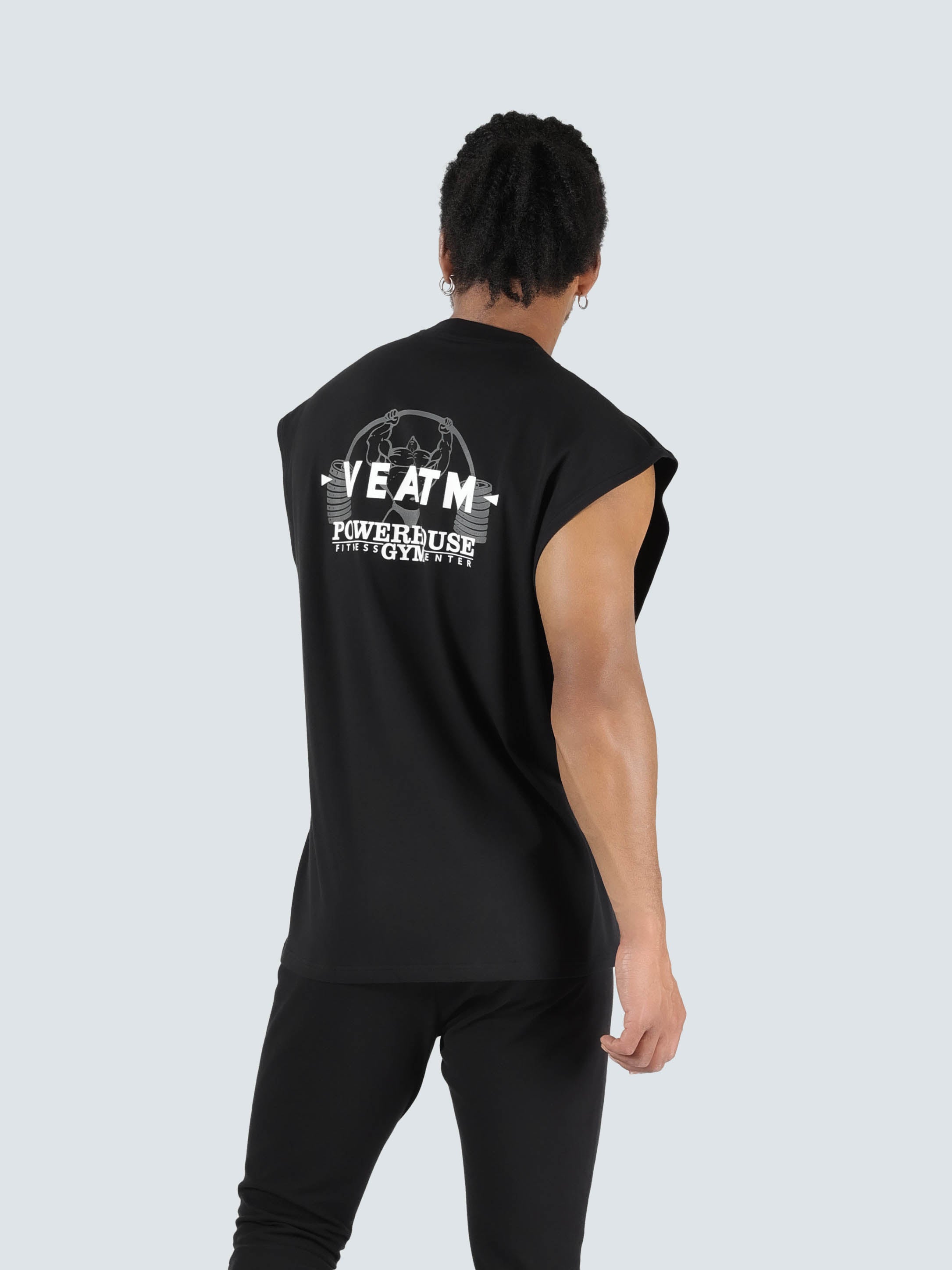 POWER HOUSE GYM LOGO NO SLEEVE TOPS