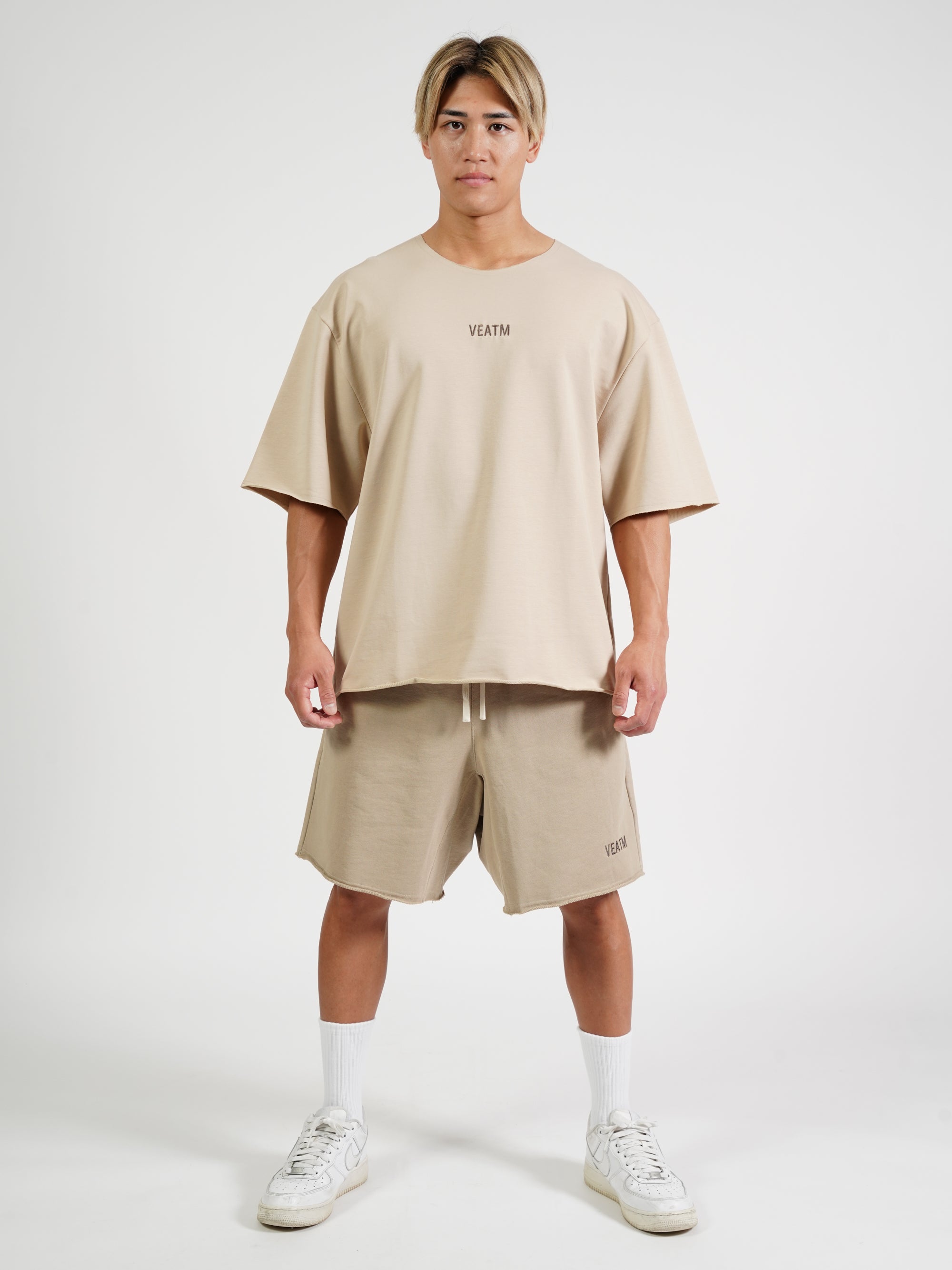 CUT-OFF SWEAT HALF PANTS