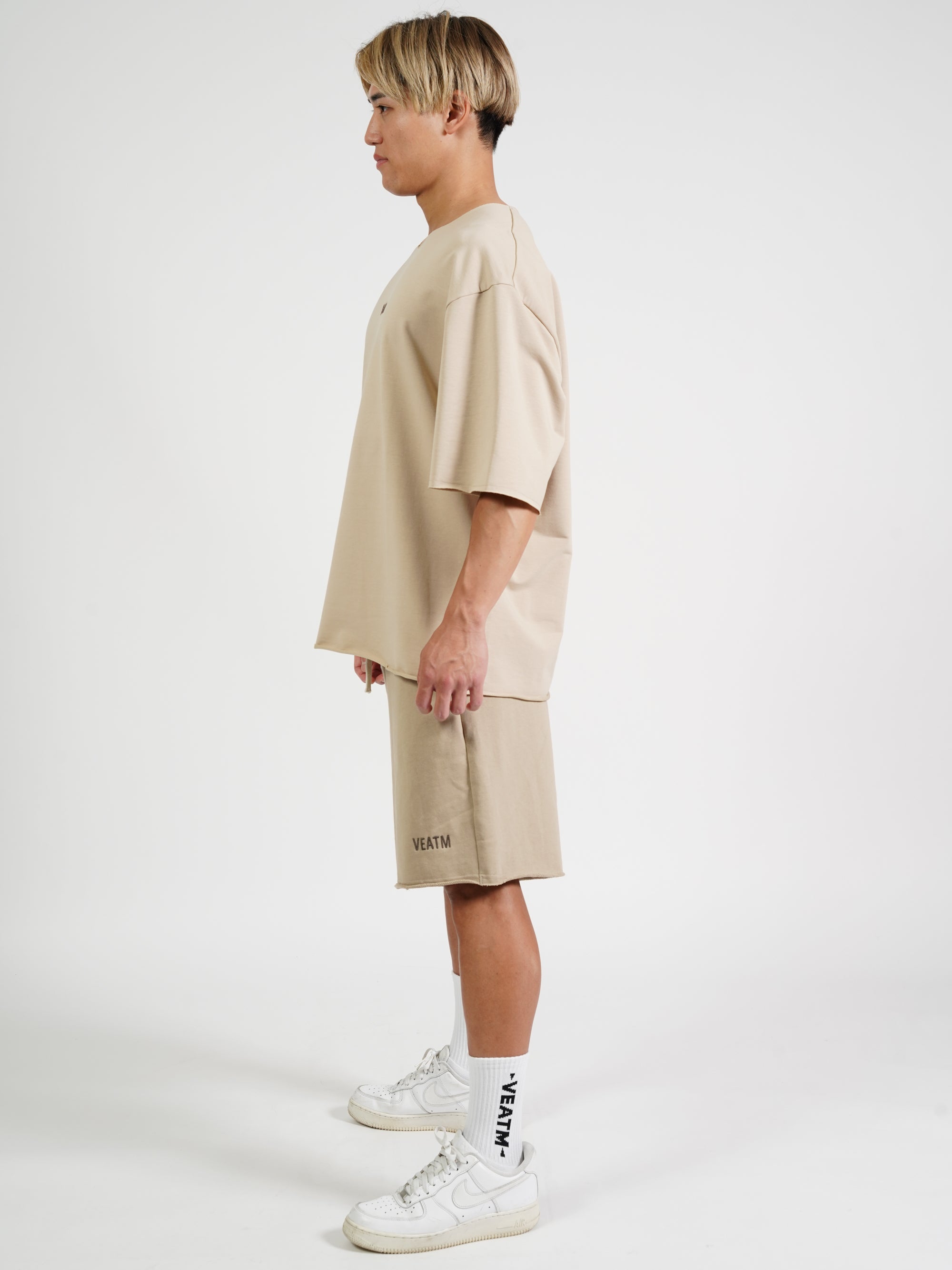 CUT-OFF SWEAT HALF PANTS