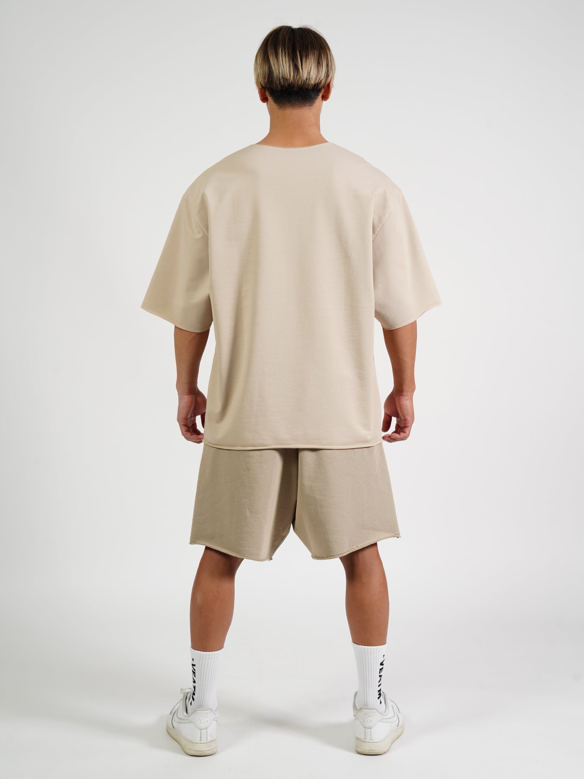 CUT-OFF SWEAT HALF PANTS