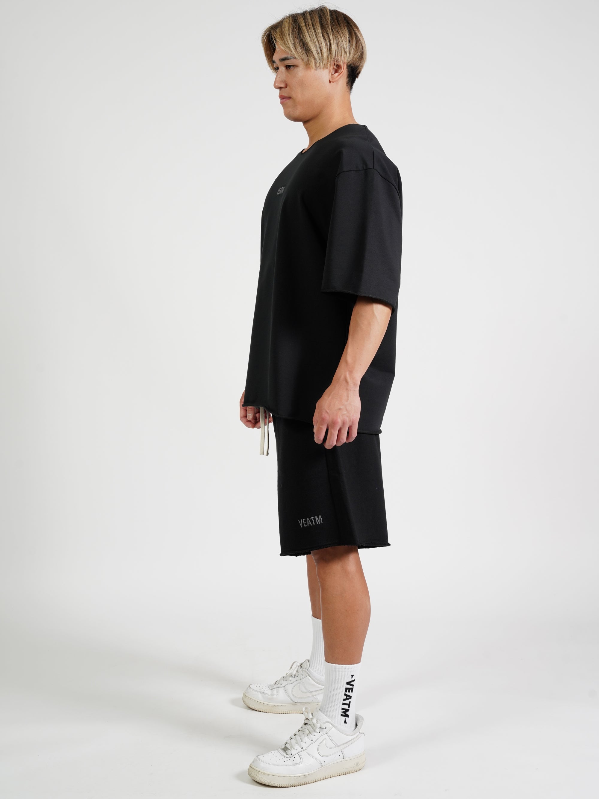 CUT-OFF SWEAT HALF PANTS