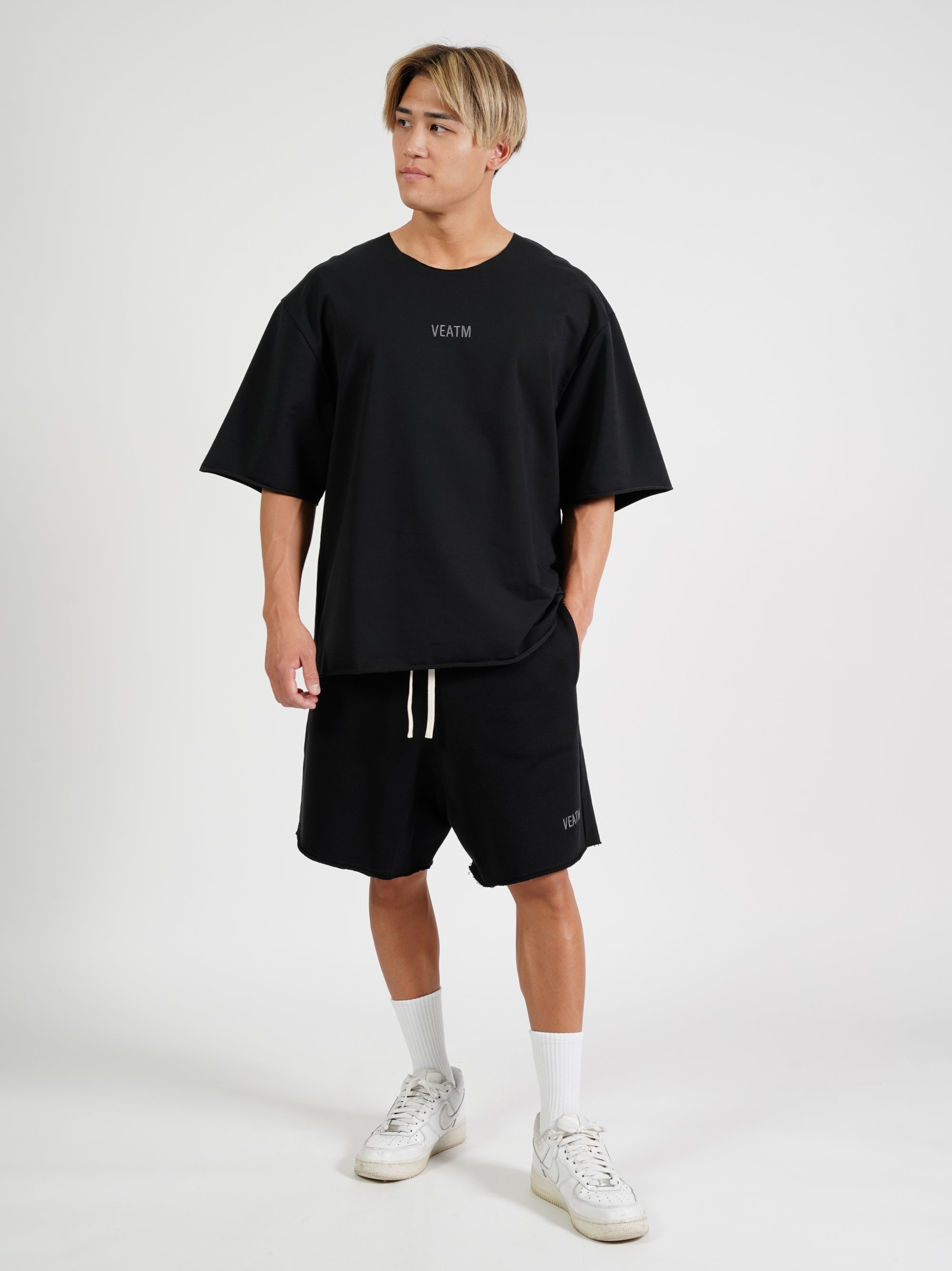 CUT-OFF SWEAT HALF PANTS