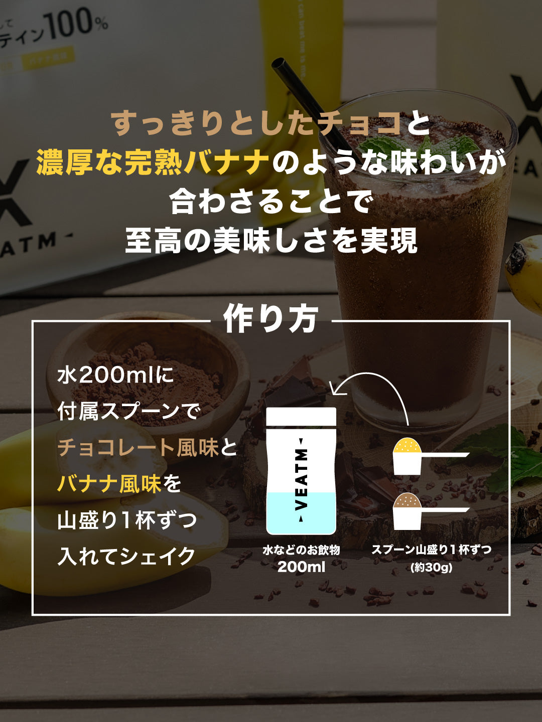 【数量限定セット1,000円OFF】ホエイプロテインチョコ(1㎏)×バナナ(1㎏)