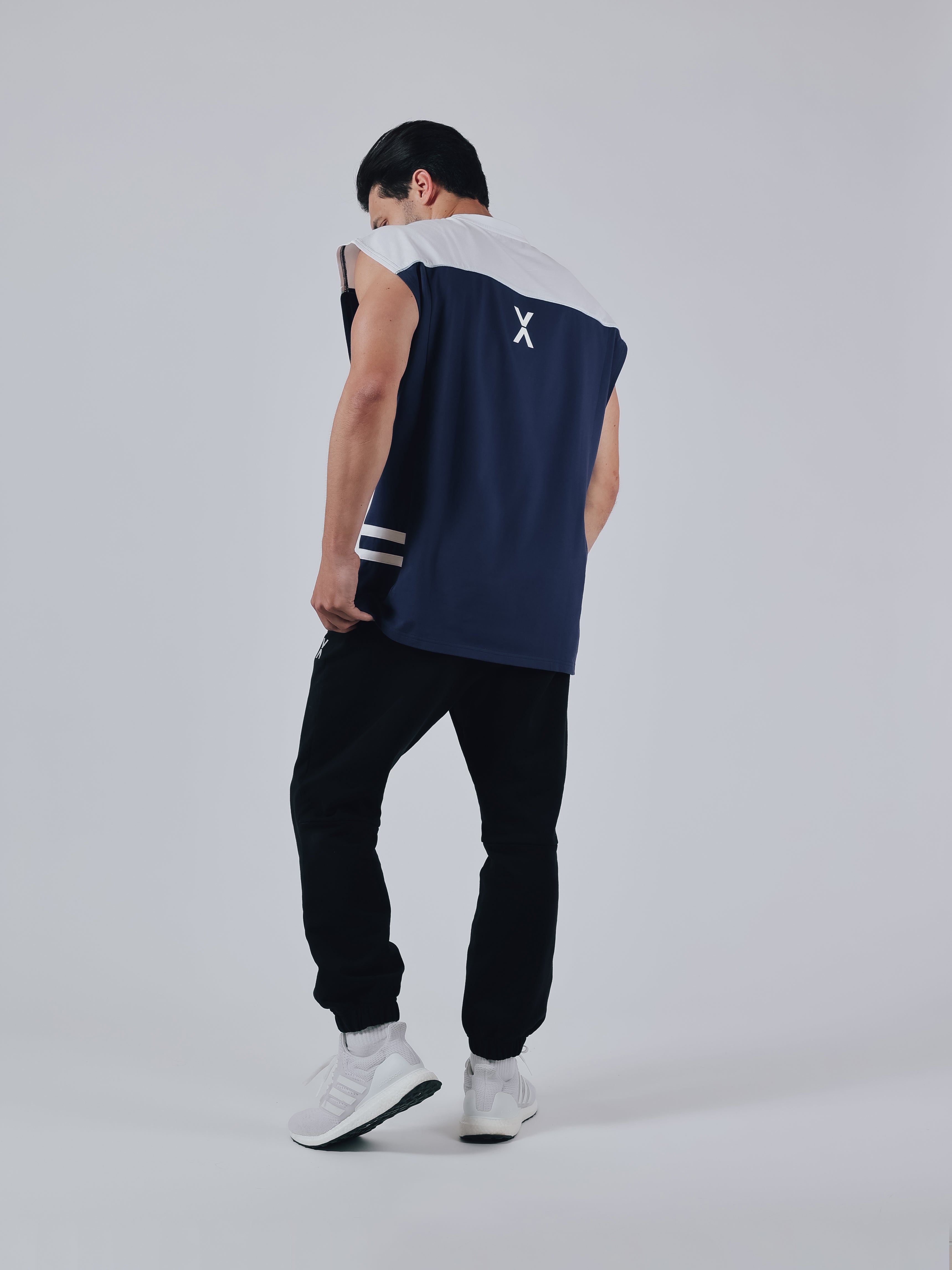 NO SLEEVE TOPS【NAVY×OFFWHITE】