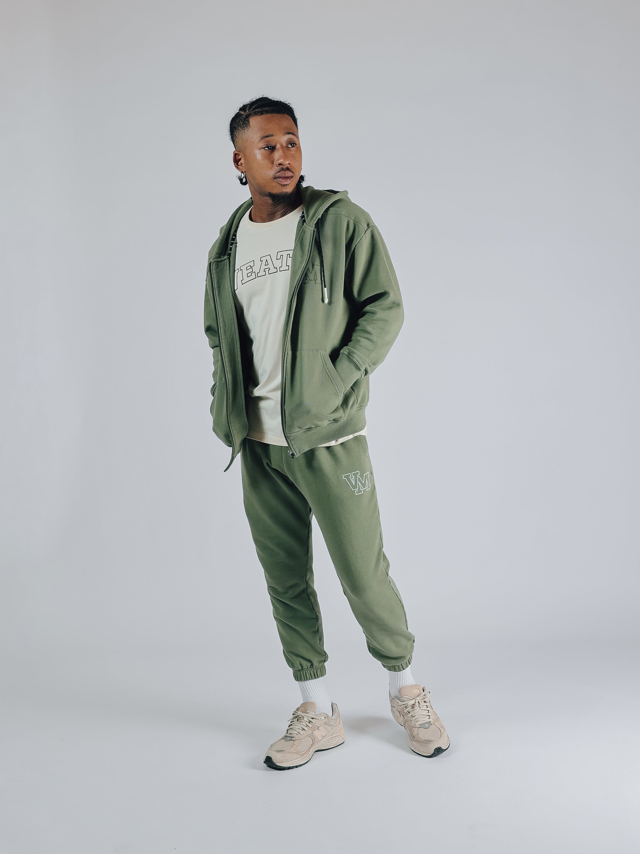 SWEAT FULL ZIP HOODIE【KHAKI】