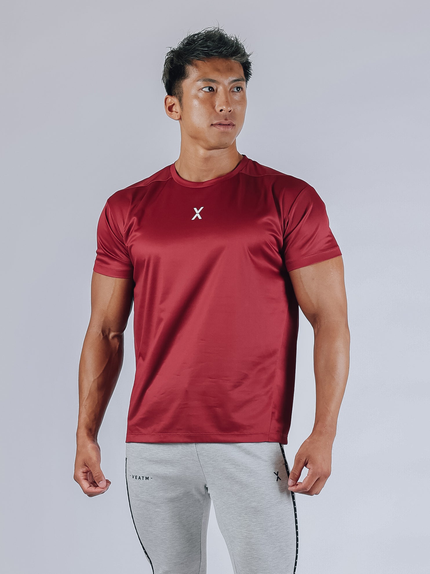 SHORT SLEEVE SLIM DRY T-SHIRT【BORDEAUX】