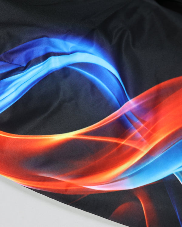 SPIRAL FLAME GRAPHIC SURF SHORTS