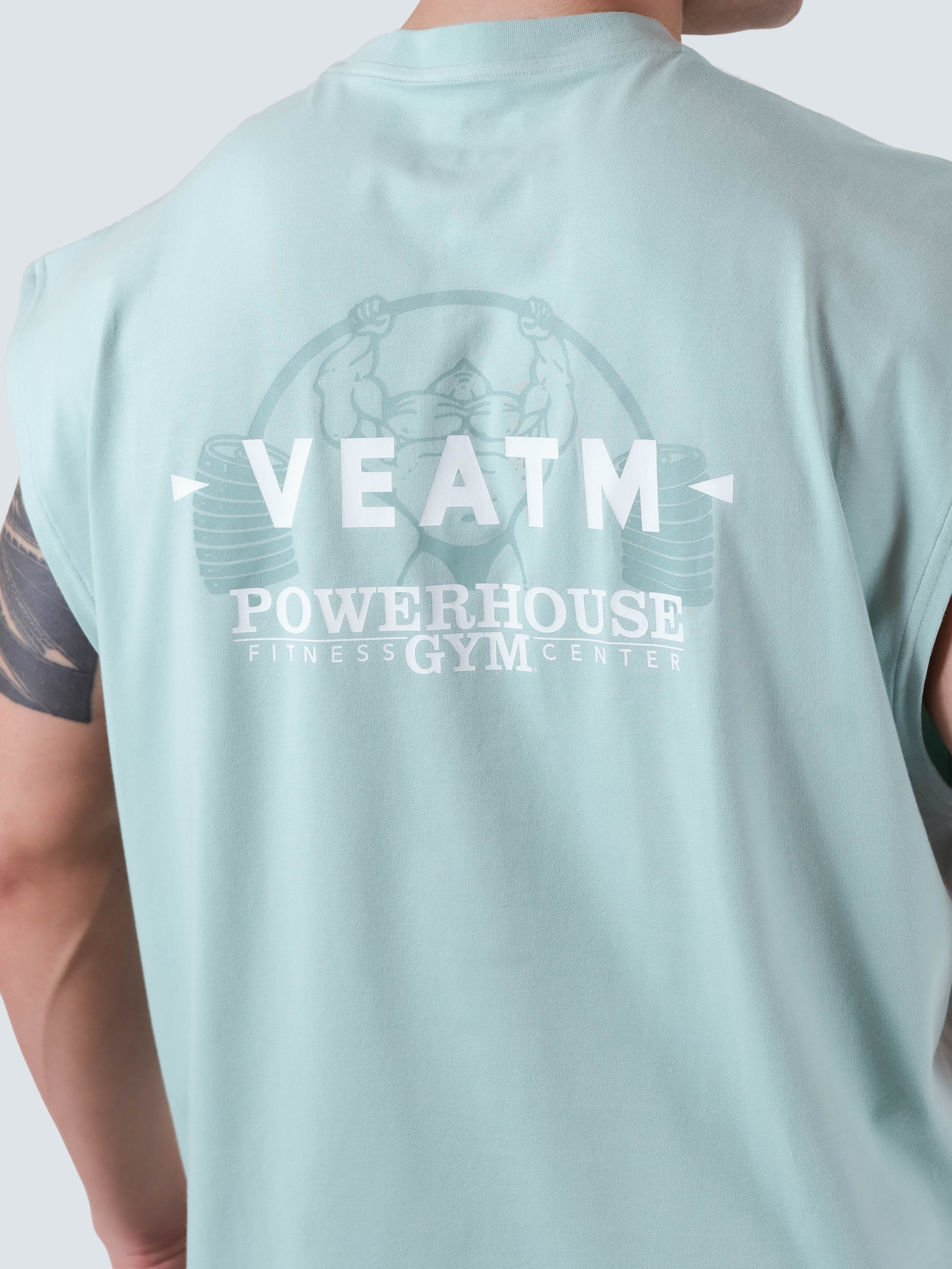 POWER HOUSE GYM LOGO NO SLEEVE TOPS