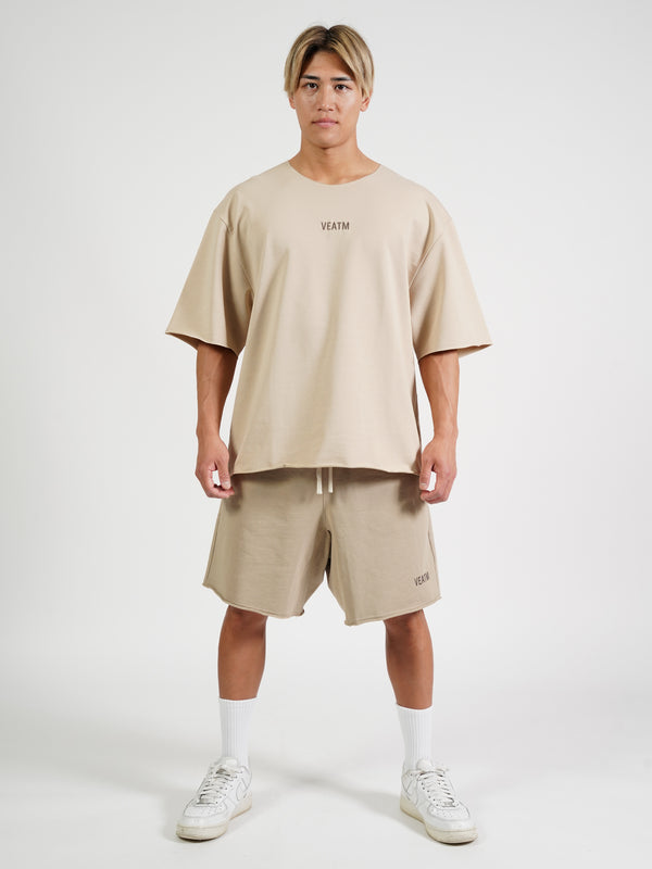 CUT-OFF SWEAT HALF PANTS