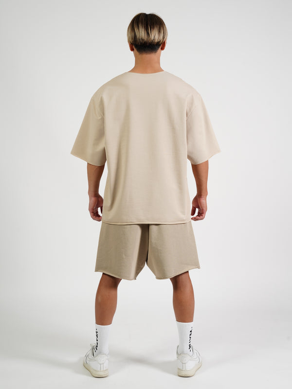CUT-OFF SWEAT HALF PANTS