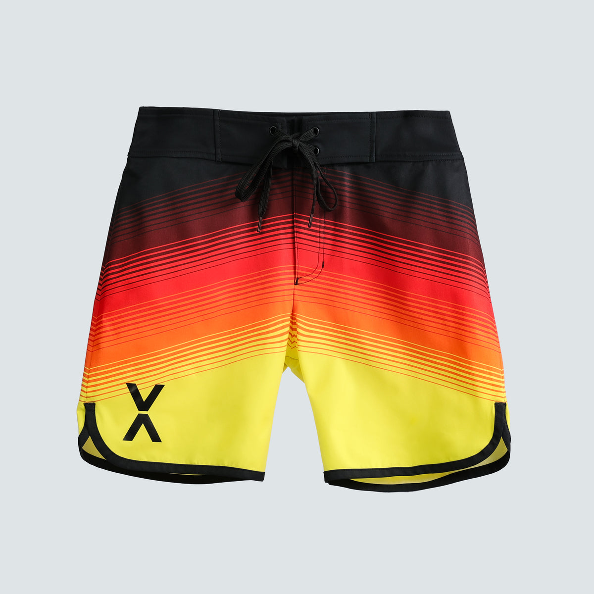VEATM サーフパンツ Mサイズ ブラック/オレンジ LINE GRADIENT SURF SHORTS